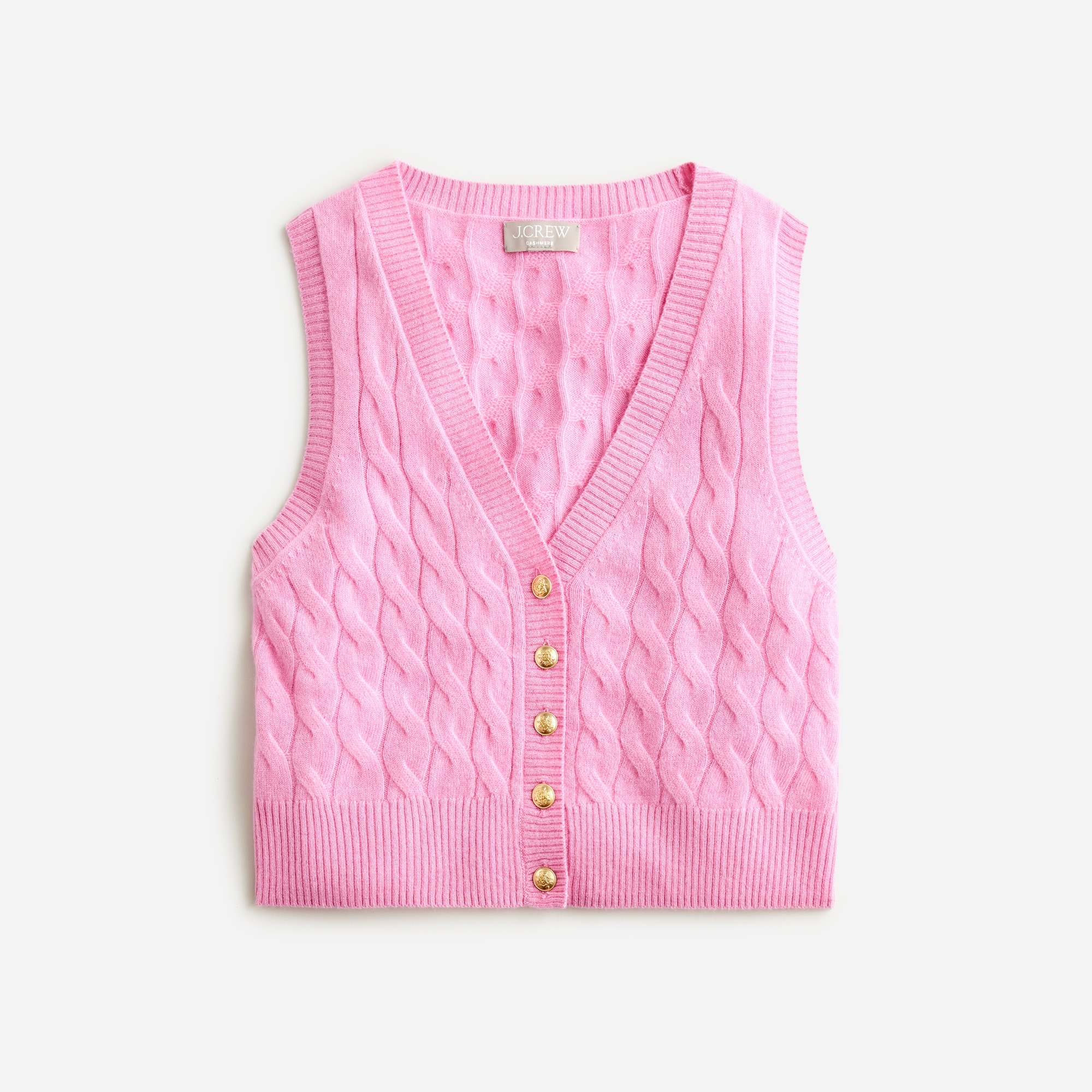 Cashmere cropped cable-knit sweater-vest from J.Crew - $105.99