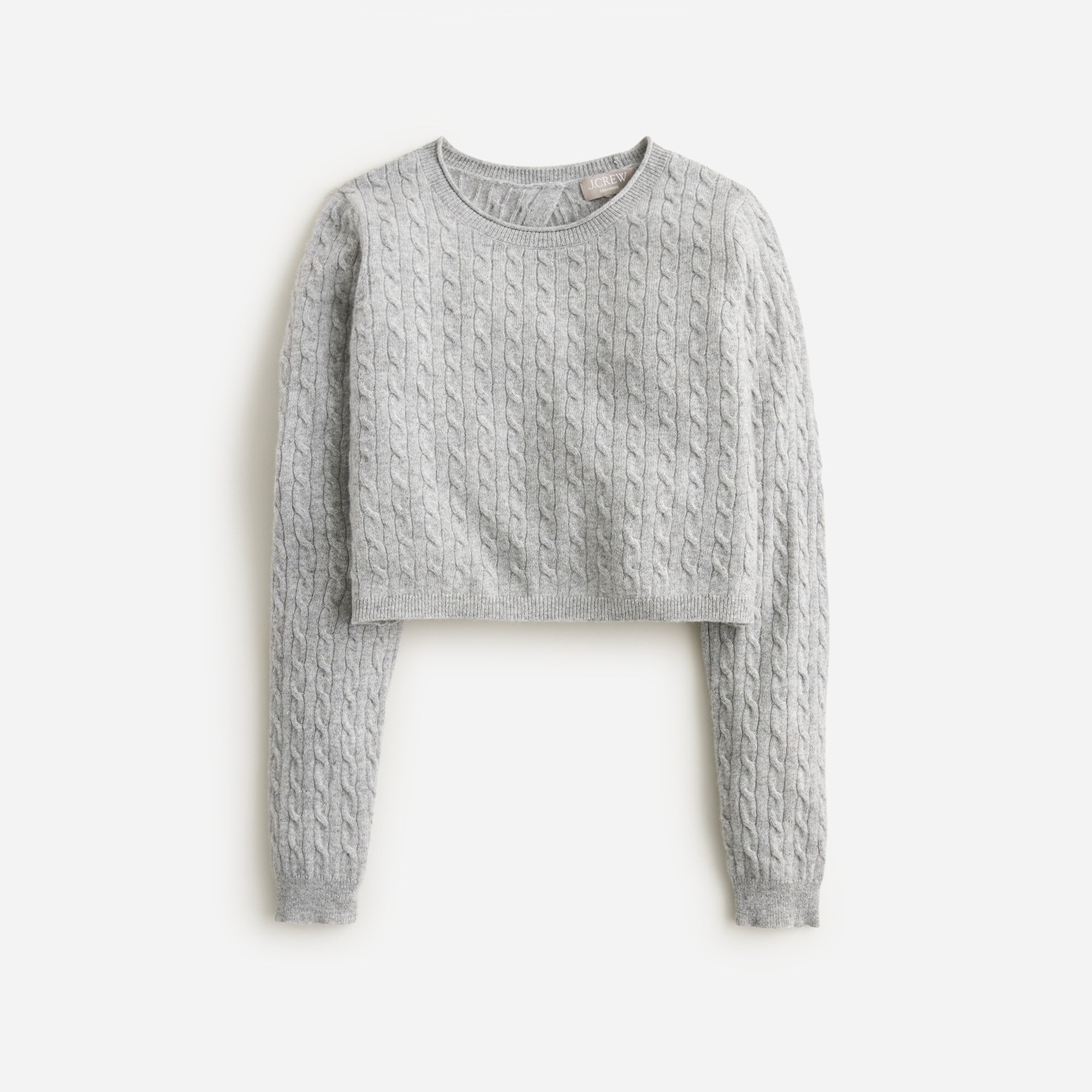 Collection cashmere cable-knit tie-back cropped sweater