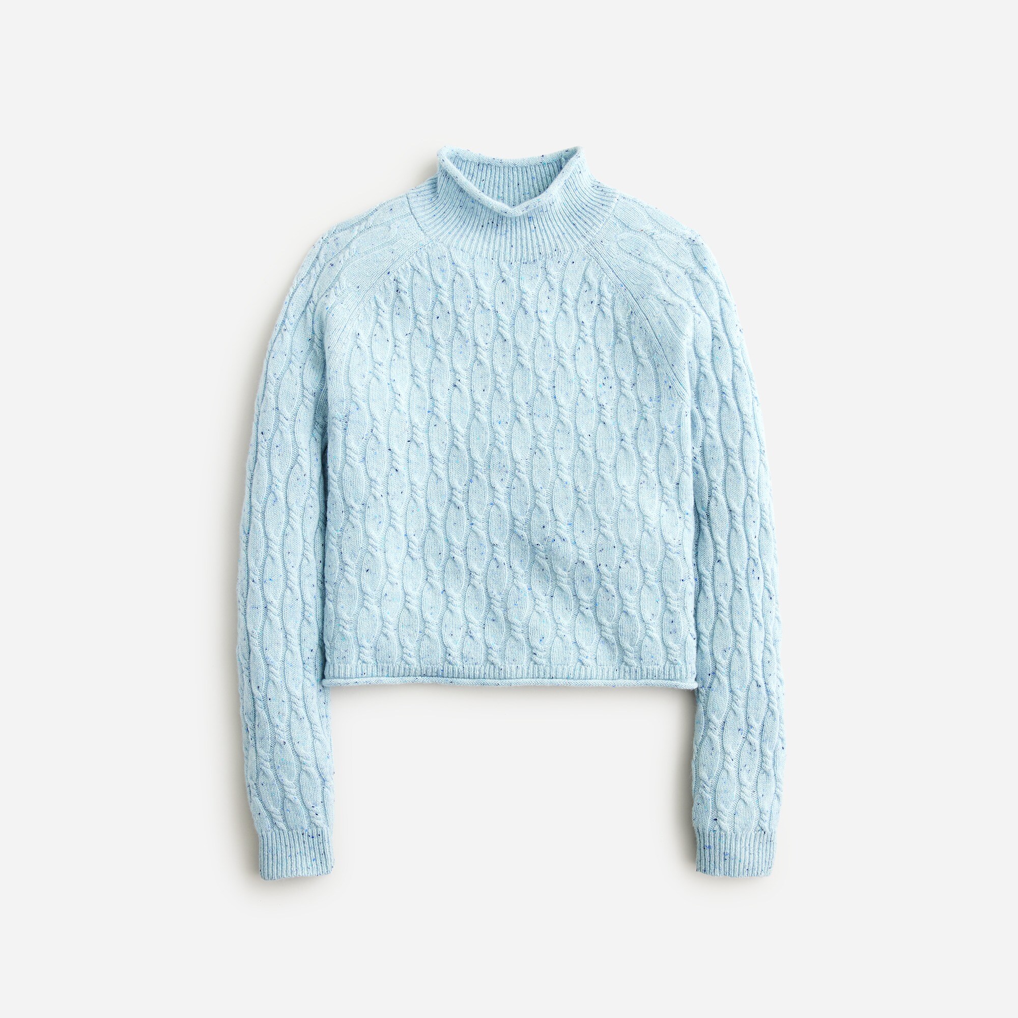High-neck cable knit navy