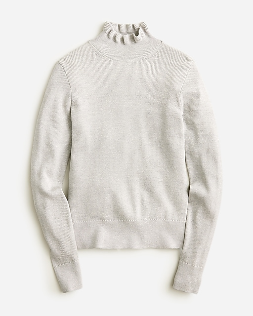  Metallic merino wool ruffleneck sweater