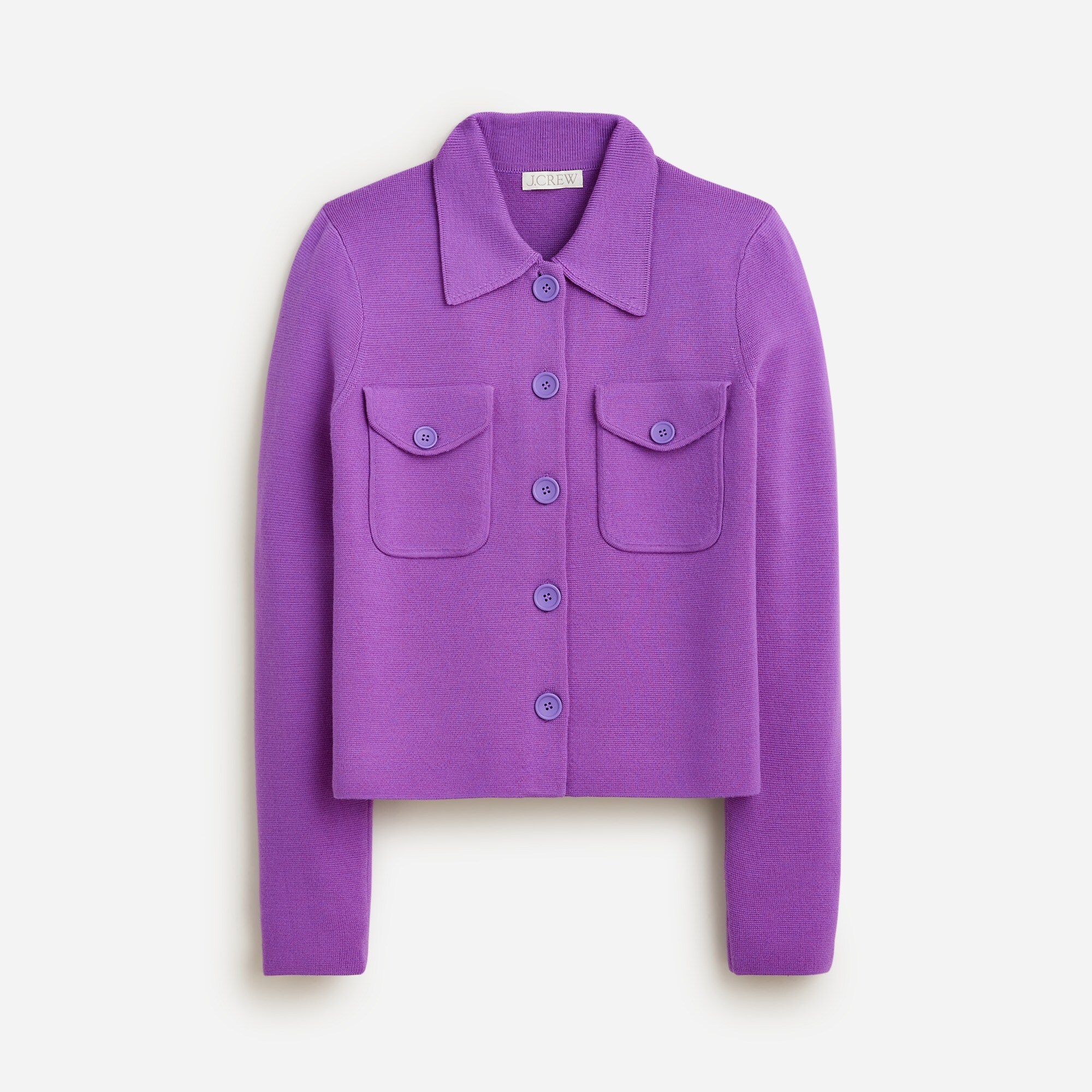 J.Crew: Merino Wool Patch-pocket Sweater-jacket For Women
