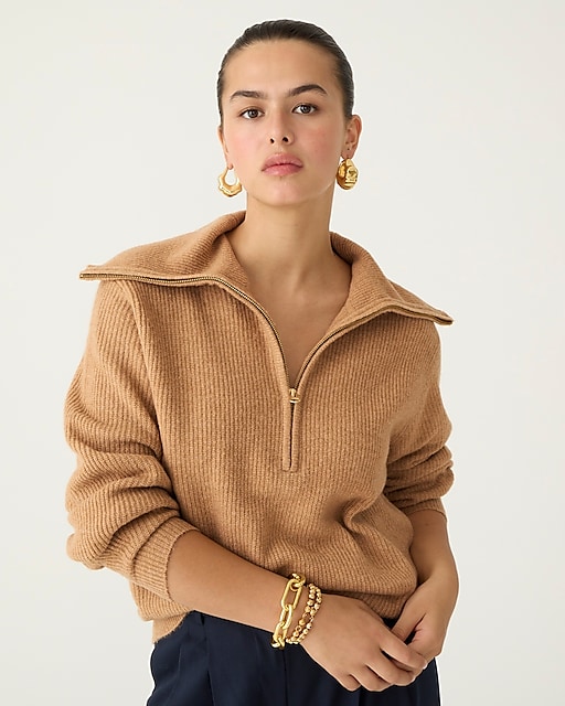 womens Half-zip stretch sweater