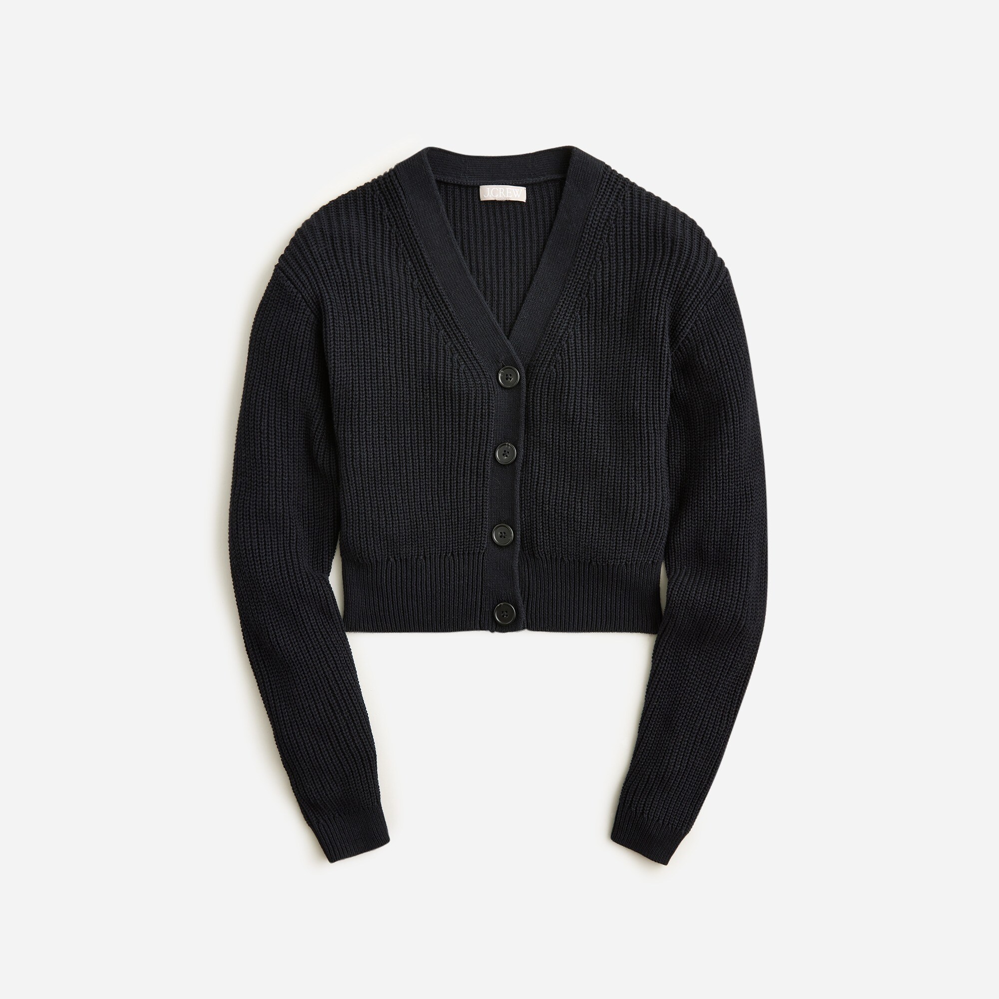 Cotton-blend cropped V-neck cardigan sweater