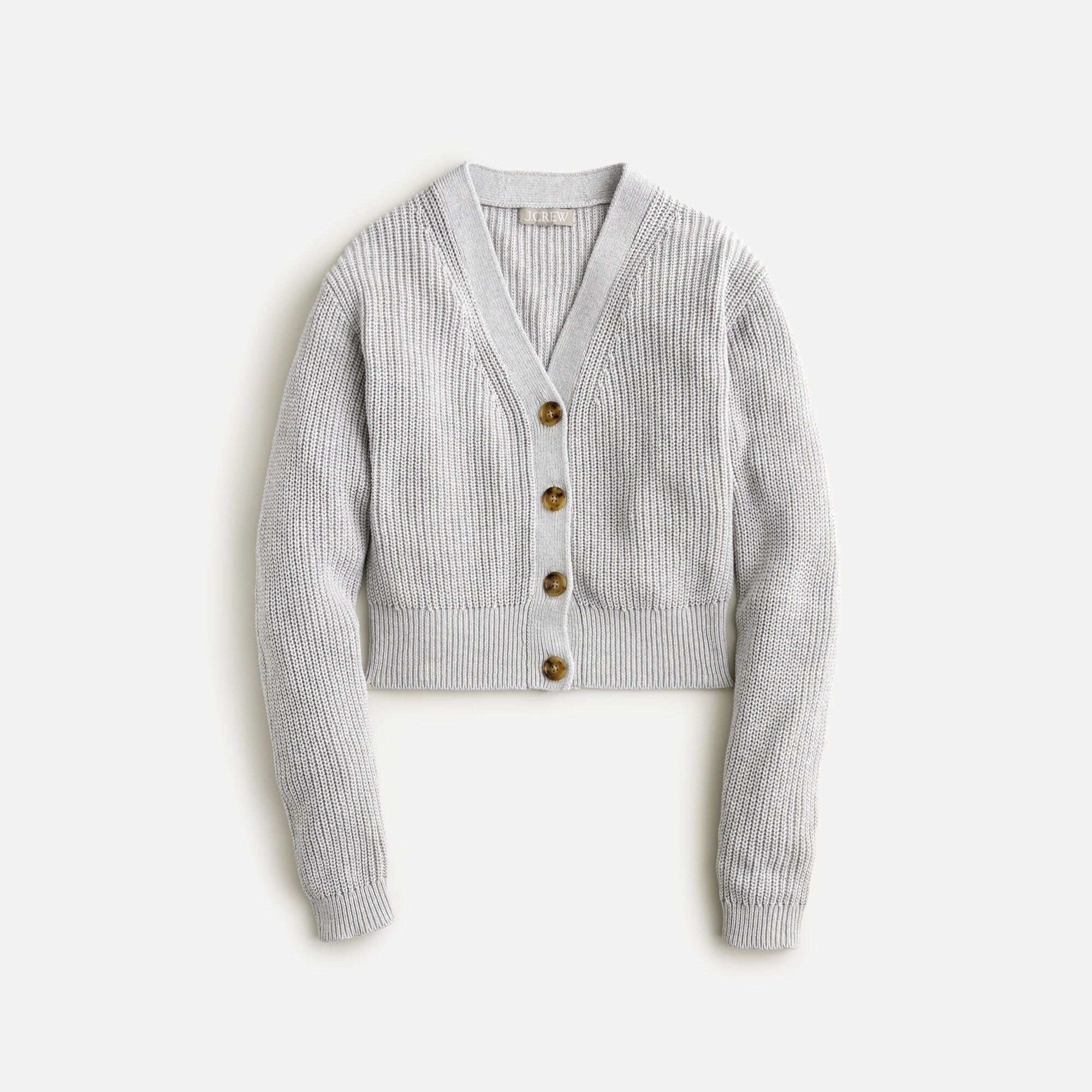 Chic Colorblock Crop Knit V-Neck Cardigan Sweater main image 0