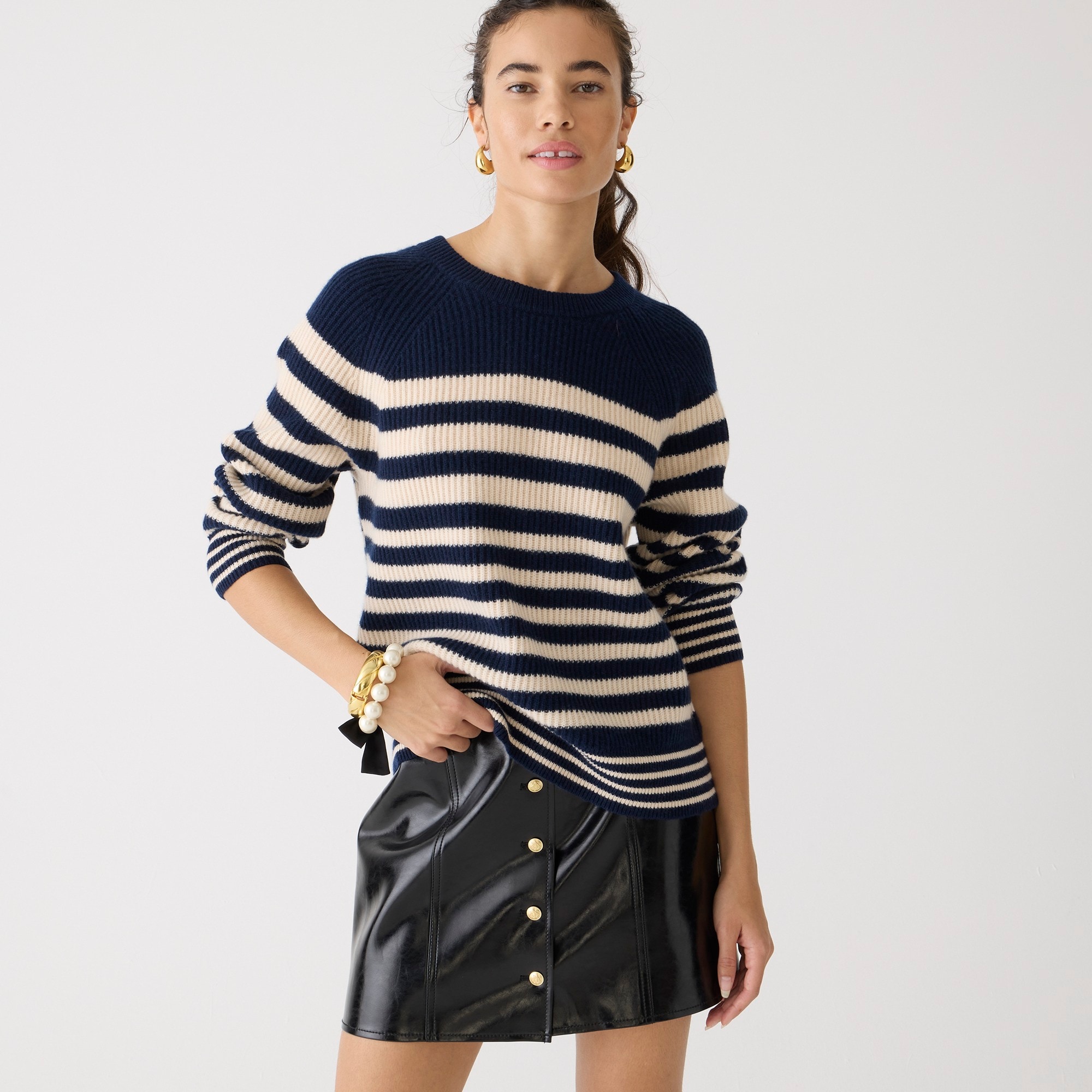 J.Crew: Ribbed Cashmere Oversized Crewneck Sweater For Women