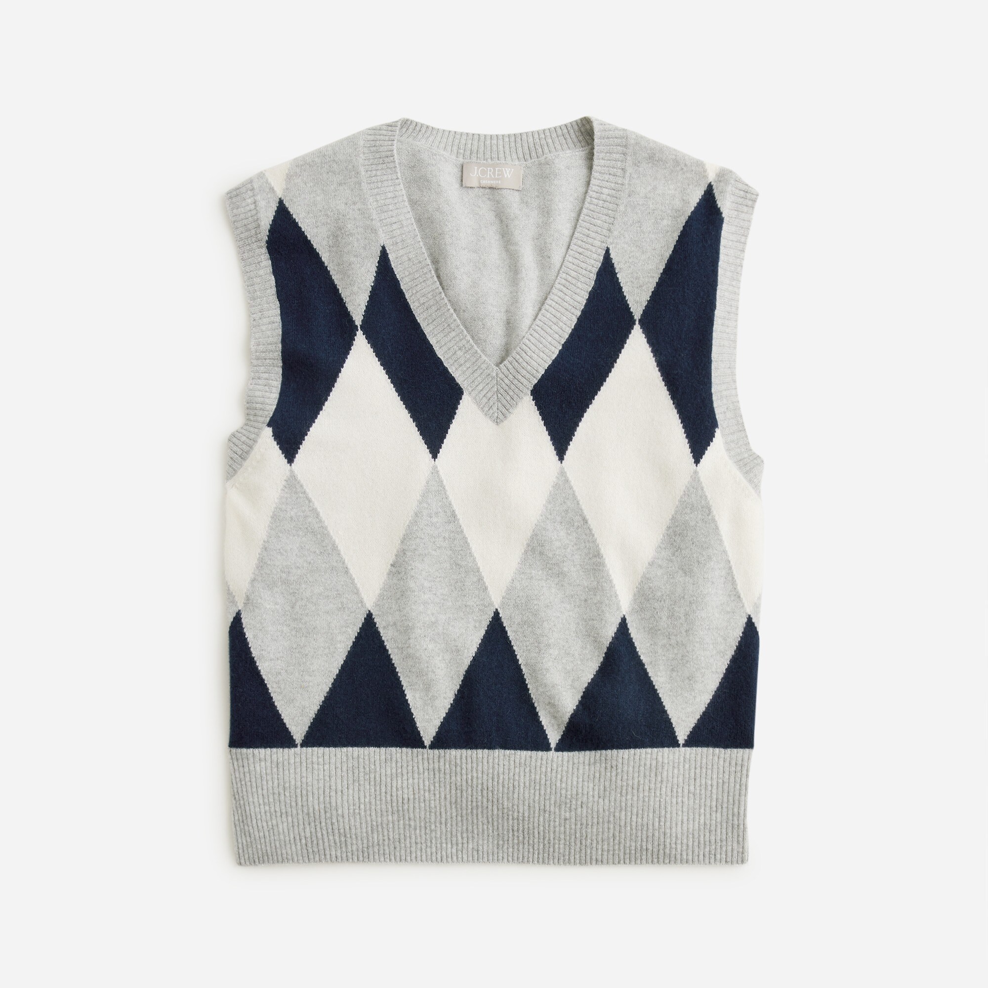 Cashmere argyle V-neck sweater-vest
