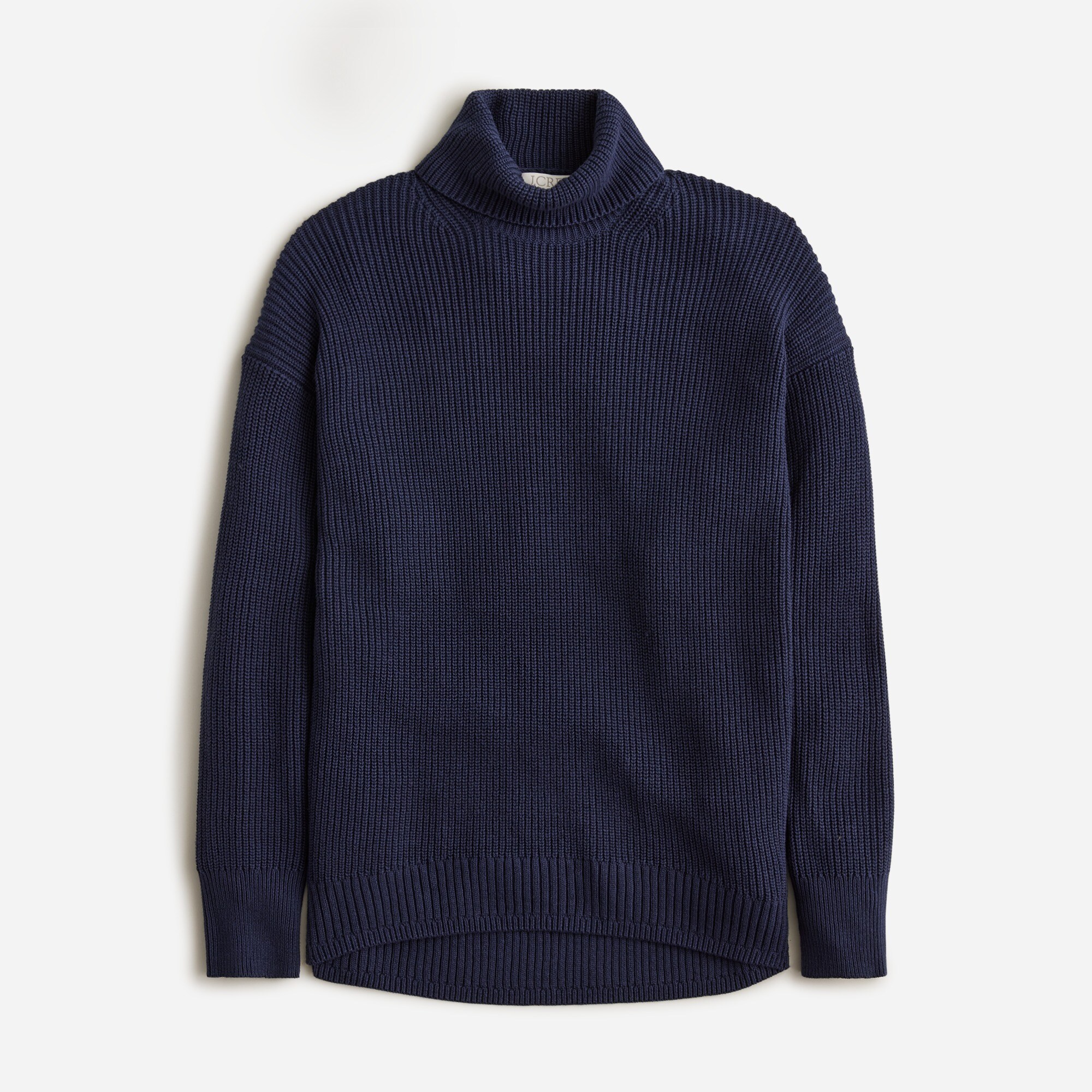  Cotton-blend ribbed turtleneck sweater