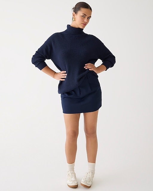 womens Cotton-blend ribbed turtleneck sweater