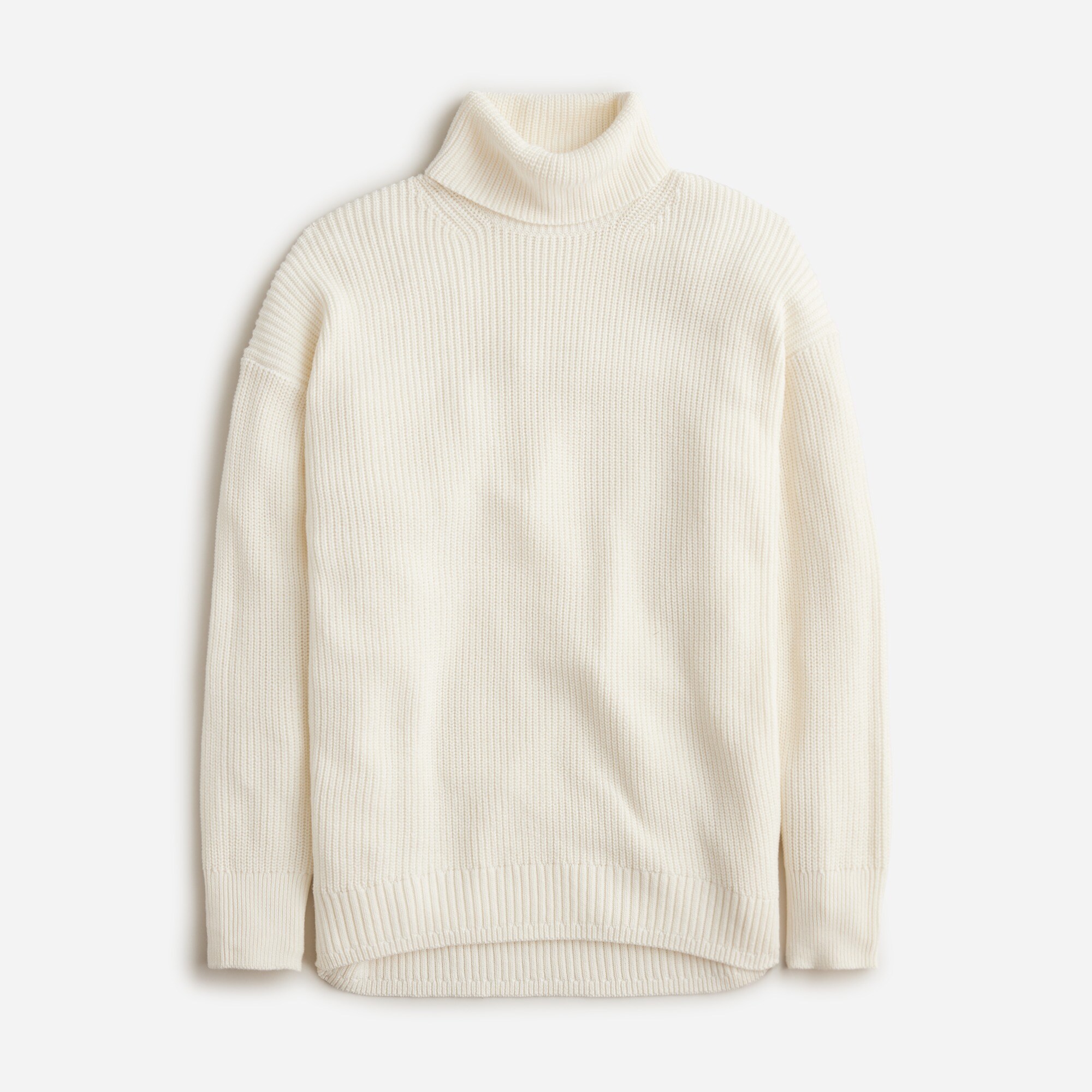 Cotton-blend ribbed turtleneck sweater