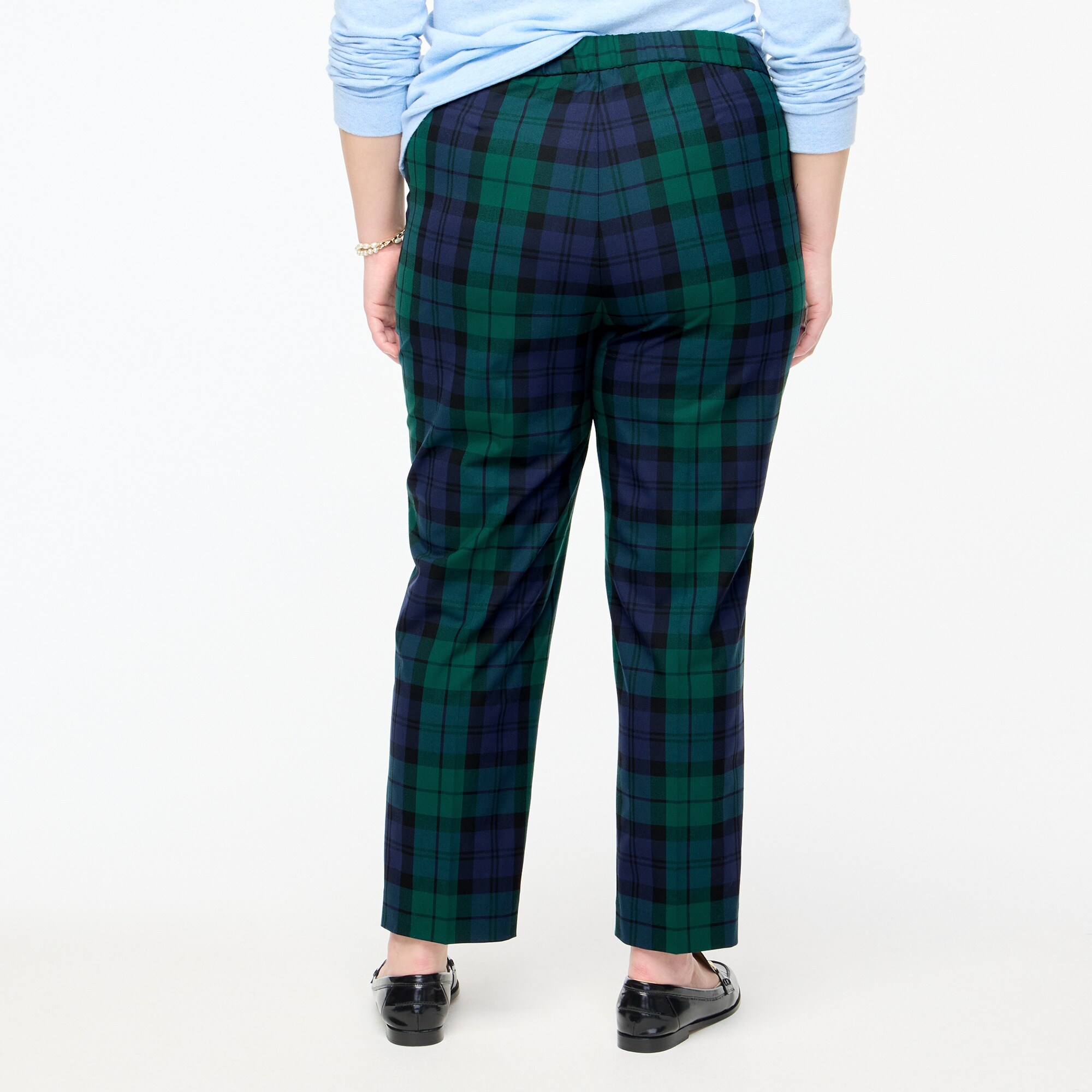 Petite Black Watch plaid Holland pant
