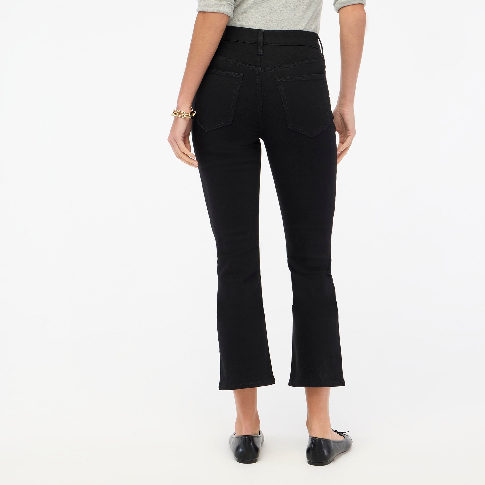 Flare crop black jean in all-day stretch