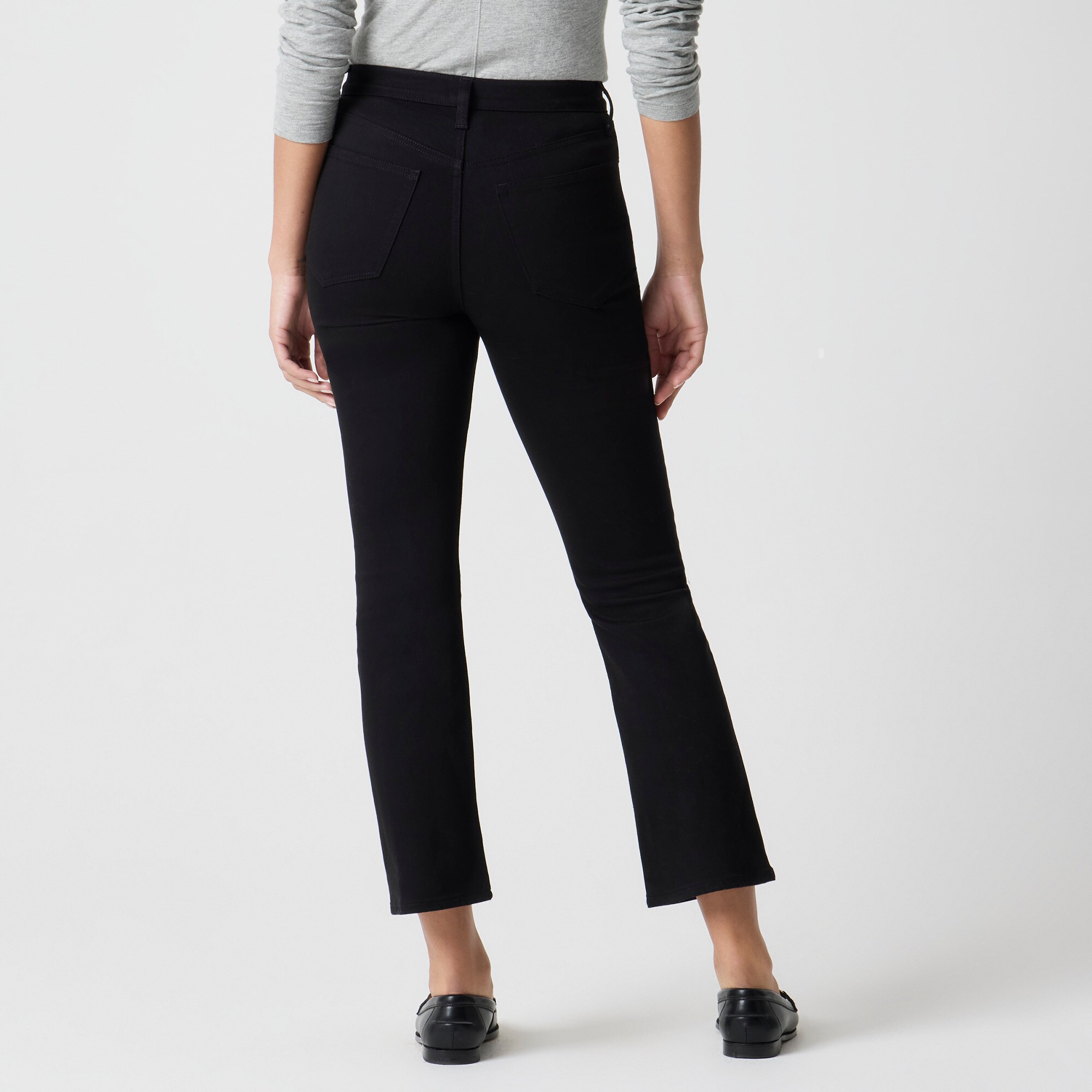 Flare crop black jean in all-day stretch