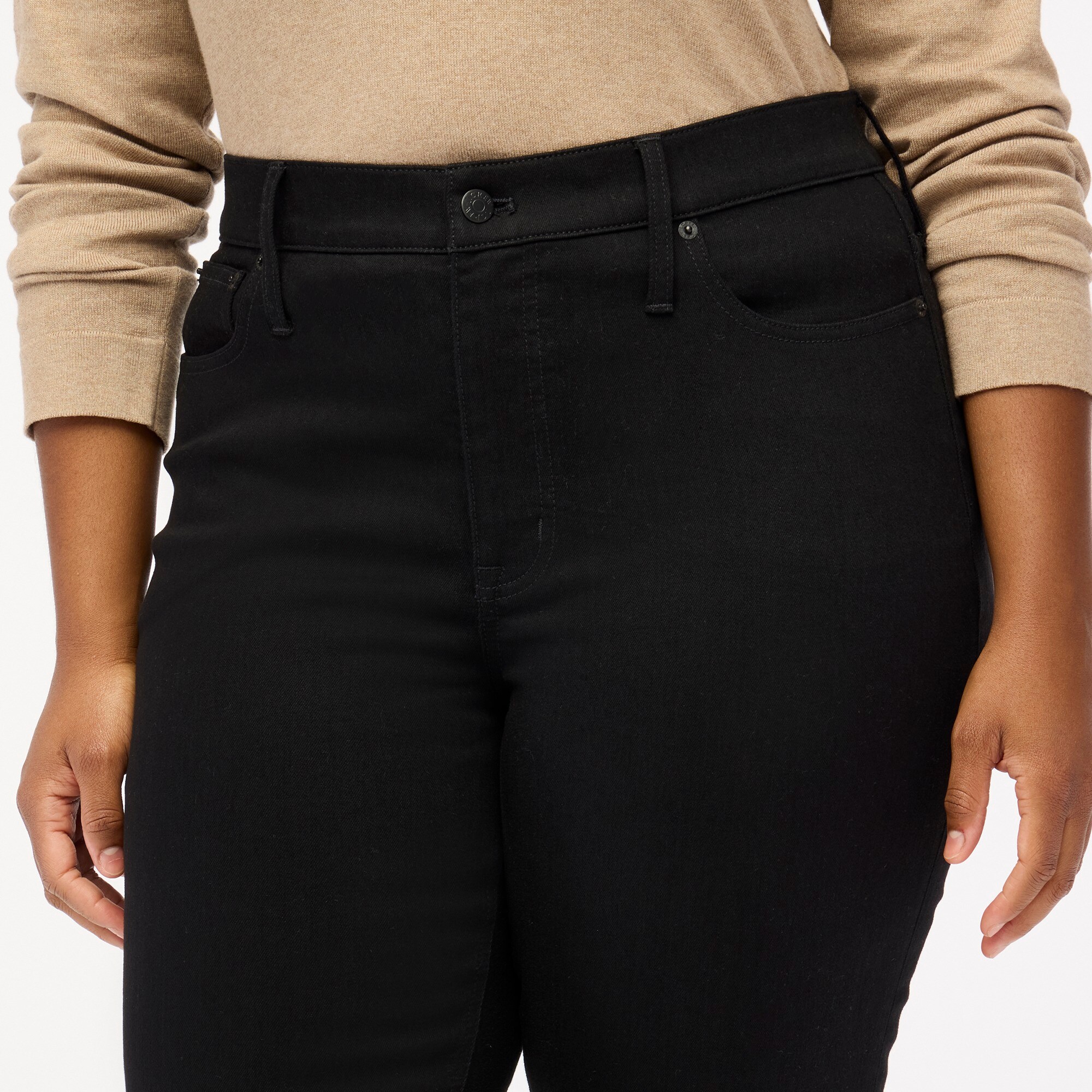 Flare crop black jean in all-day stretch