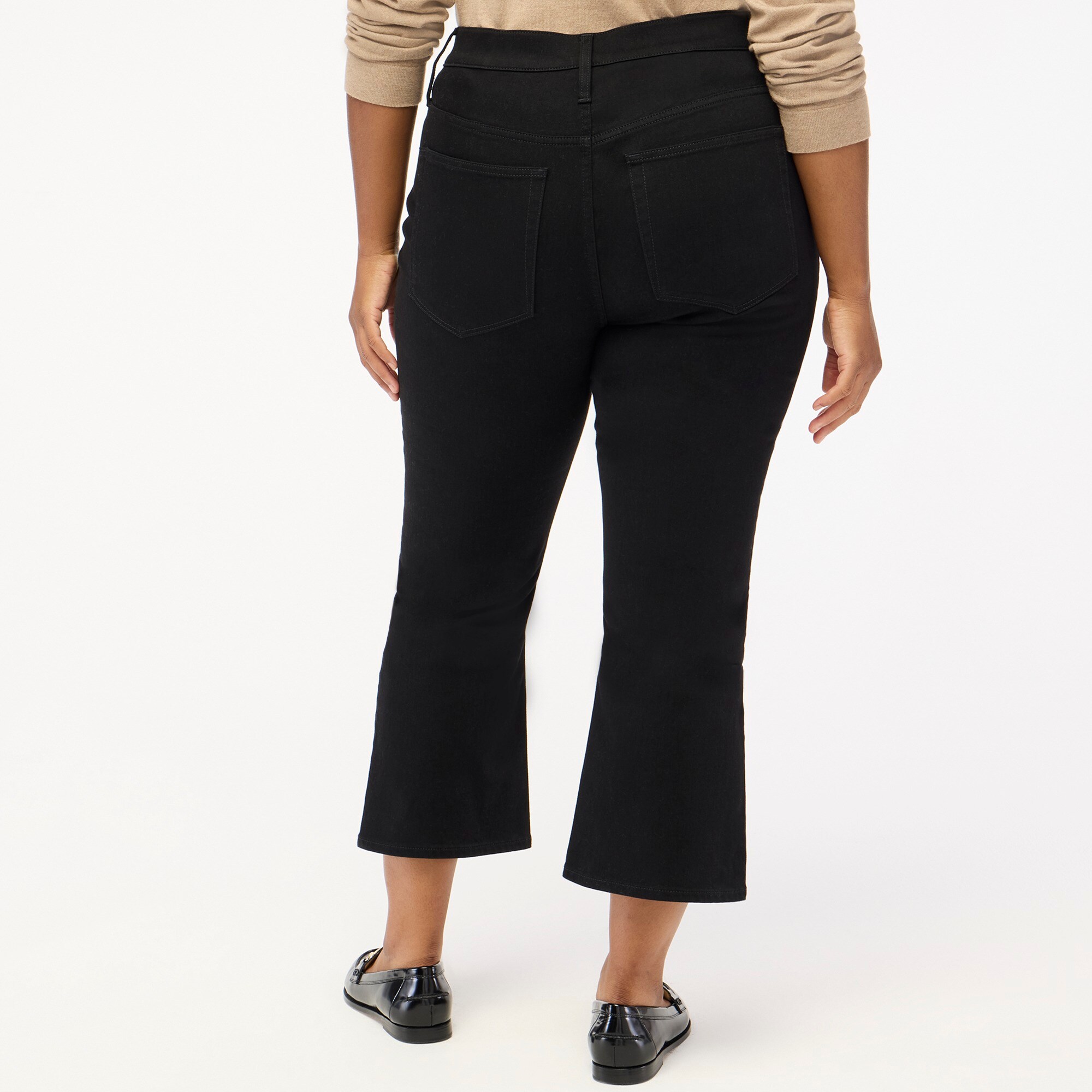 Flare crop black jean in all-day stretch