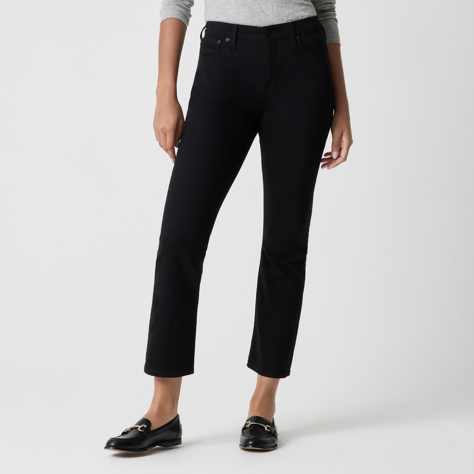 Flare crop black jean in all-day stretch