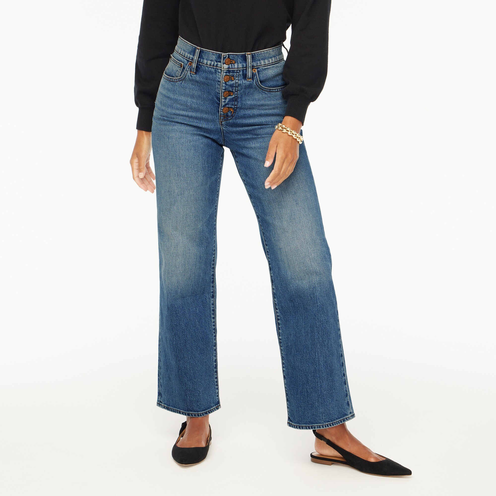 factory: wide-leg full-length jean in all-day stretch for women