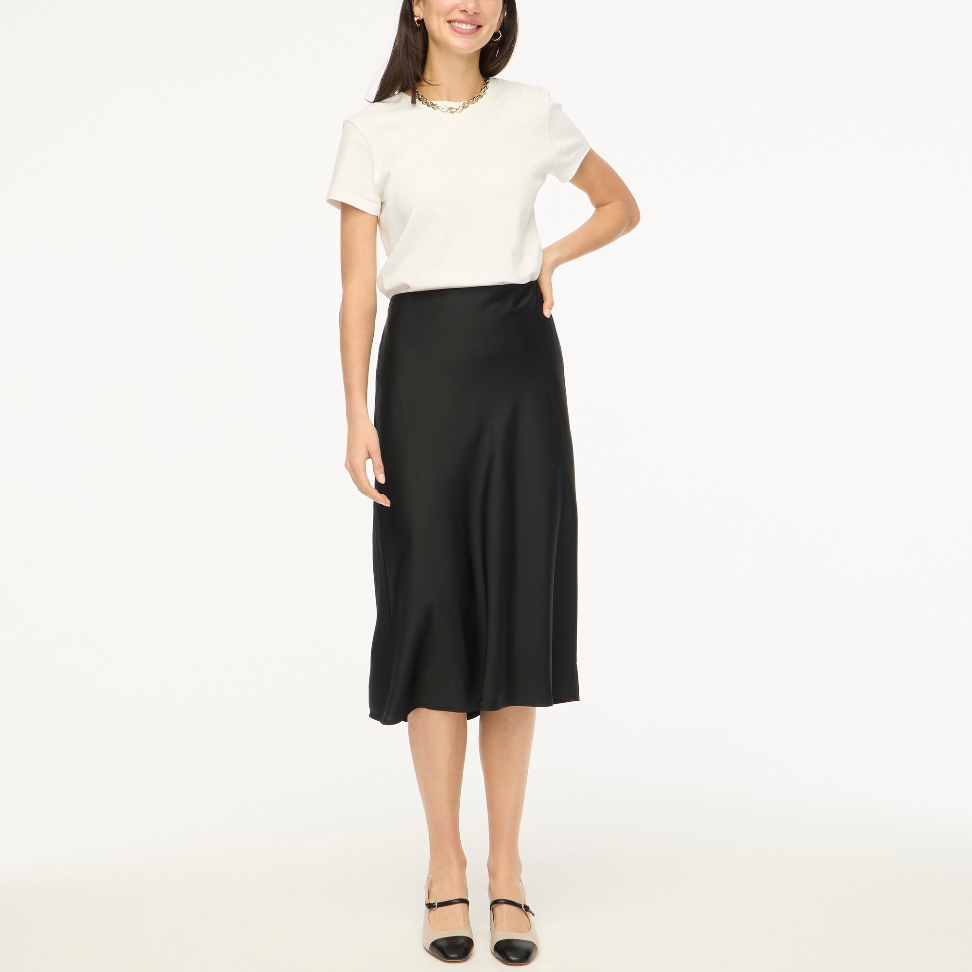 Bias slip skirt