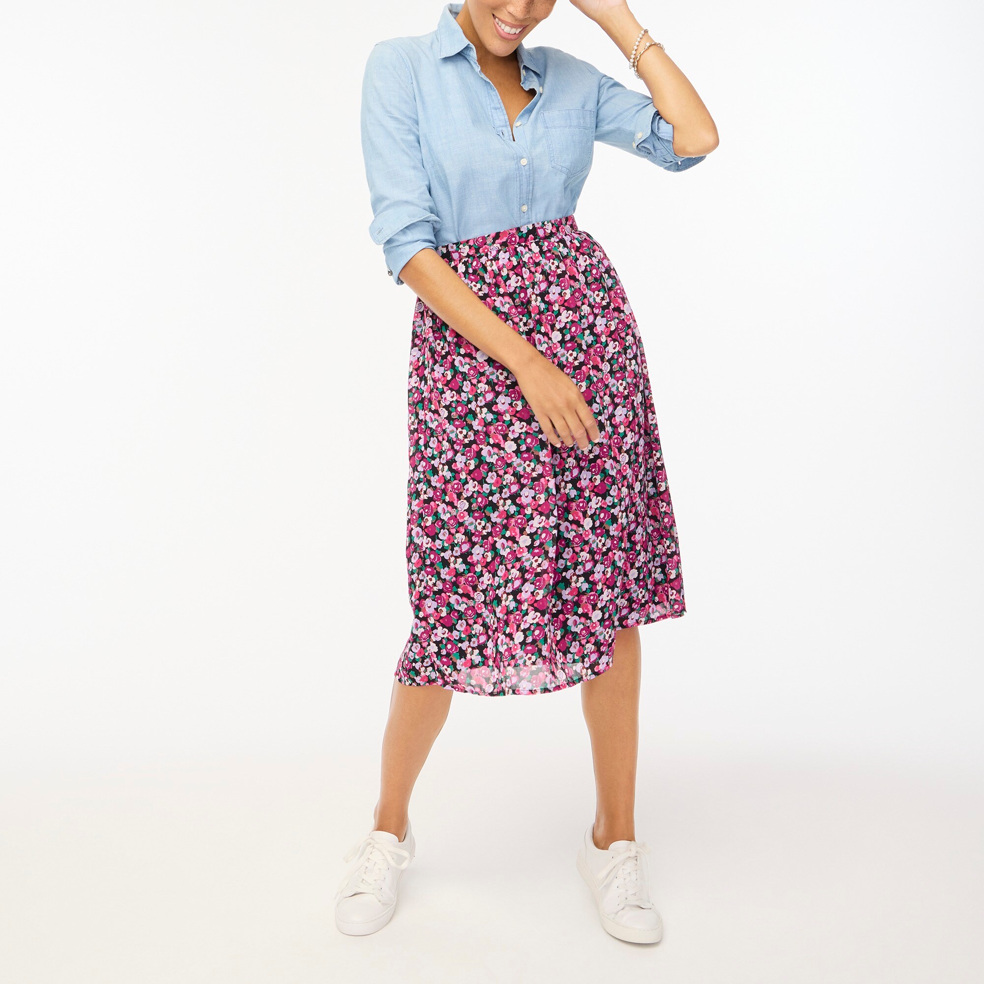 womens Floral midi skirt