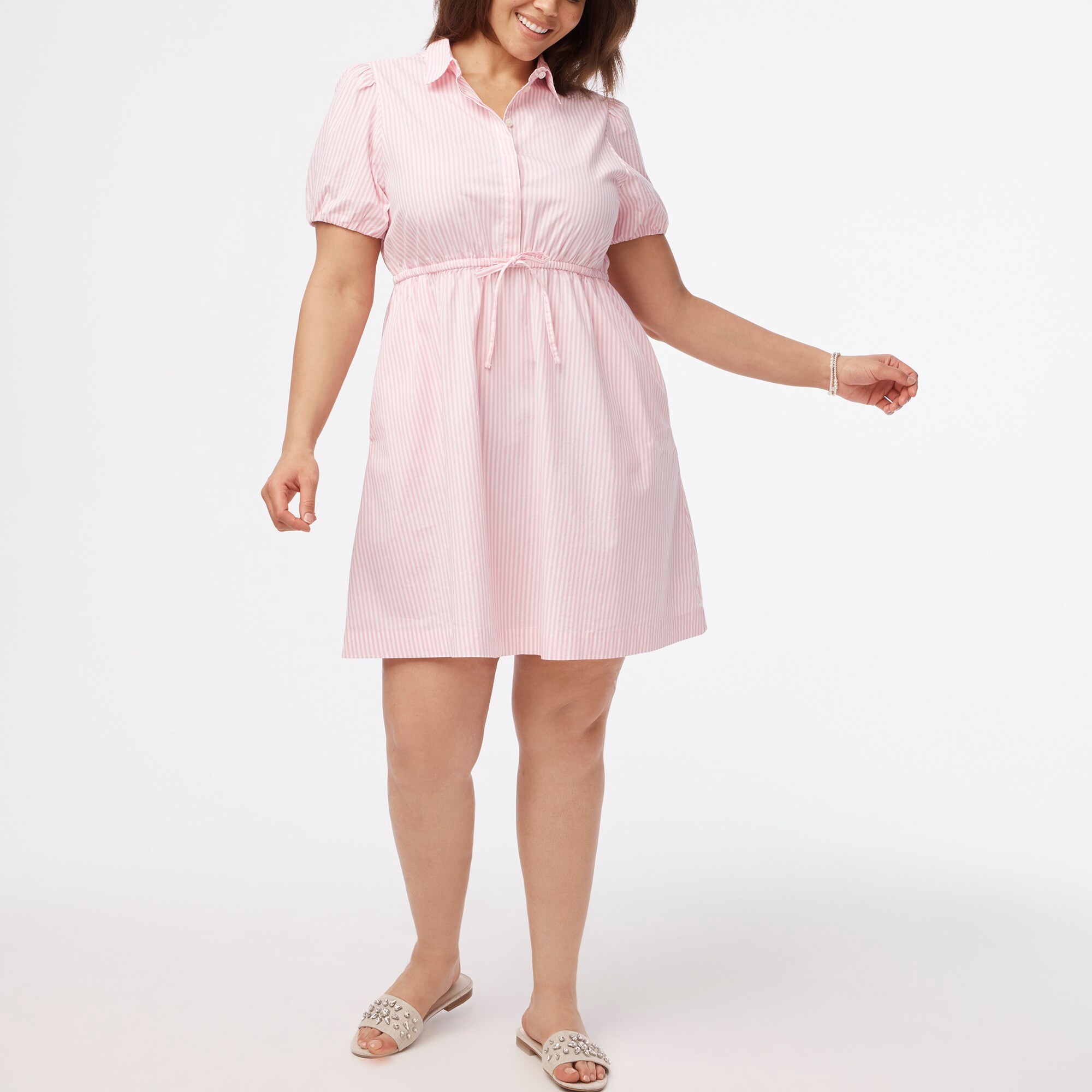 Short-sleeve collared mini dress