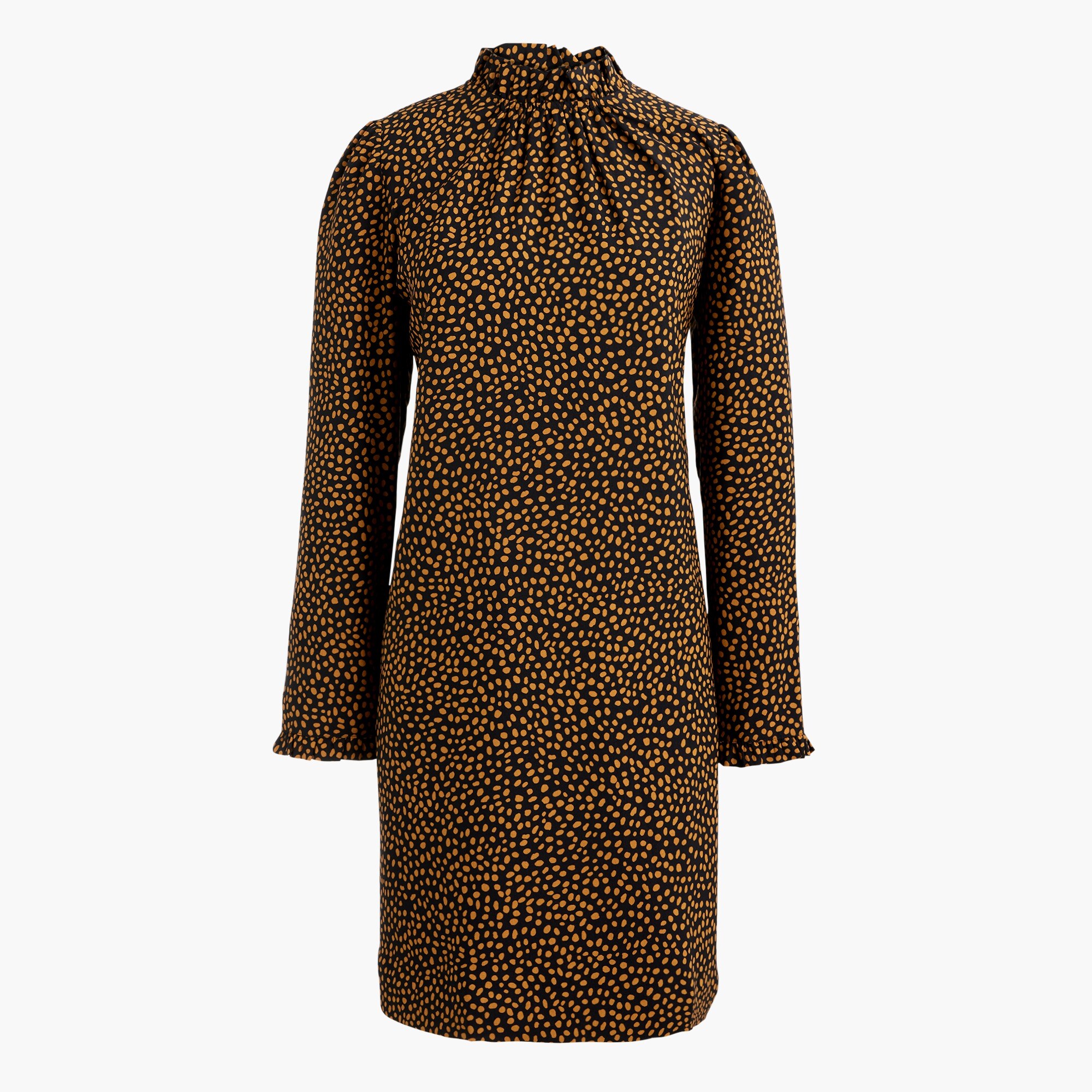 Ruffleneck shift dress
