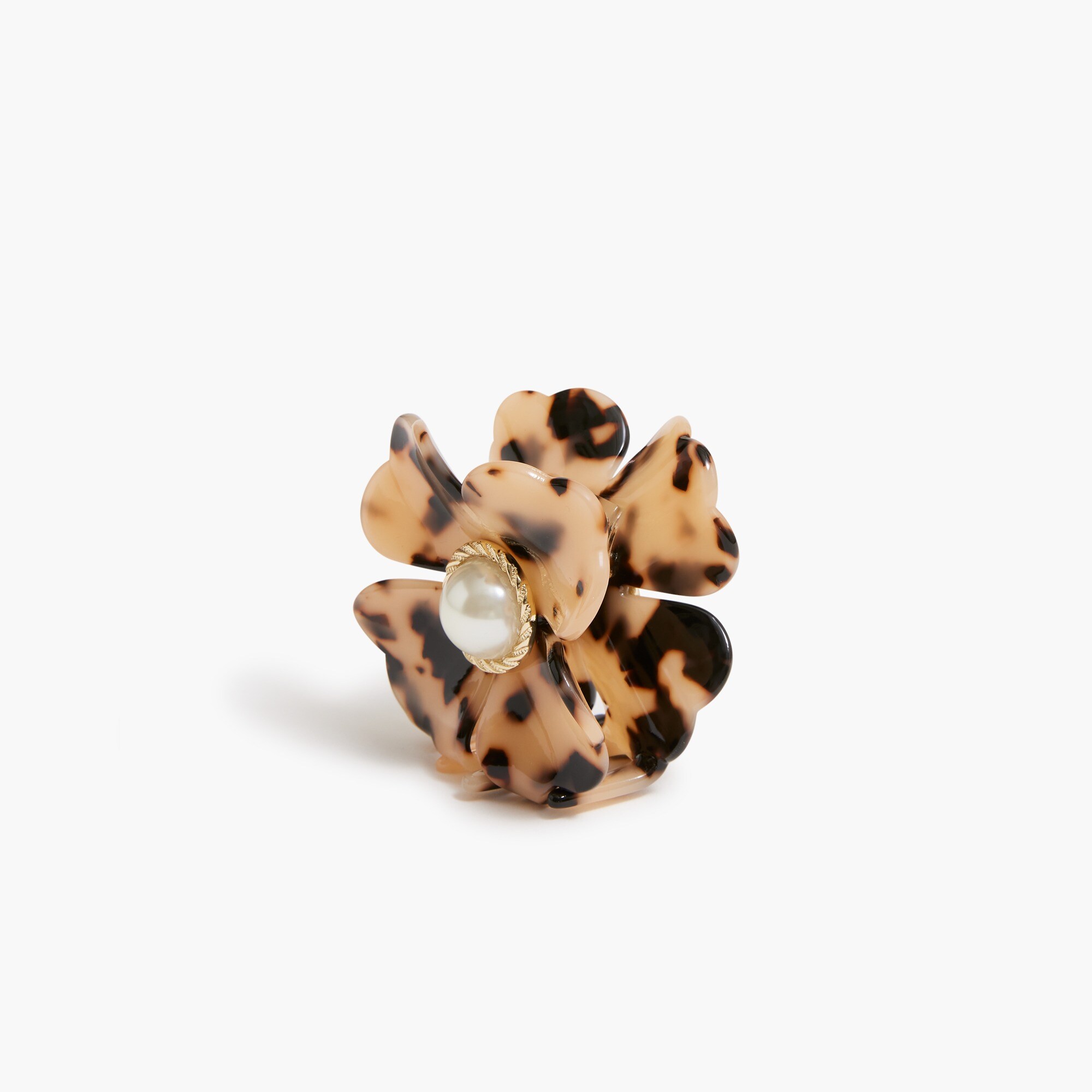 Flower with pearl claw clip