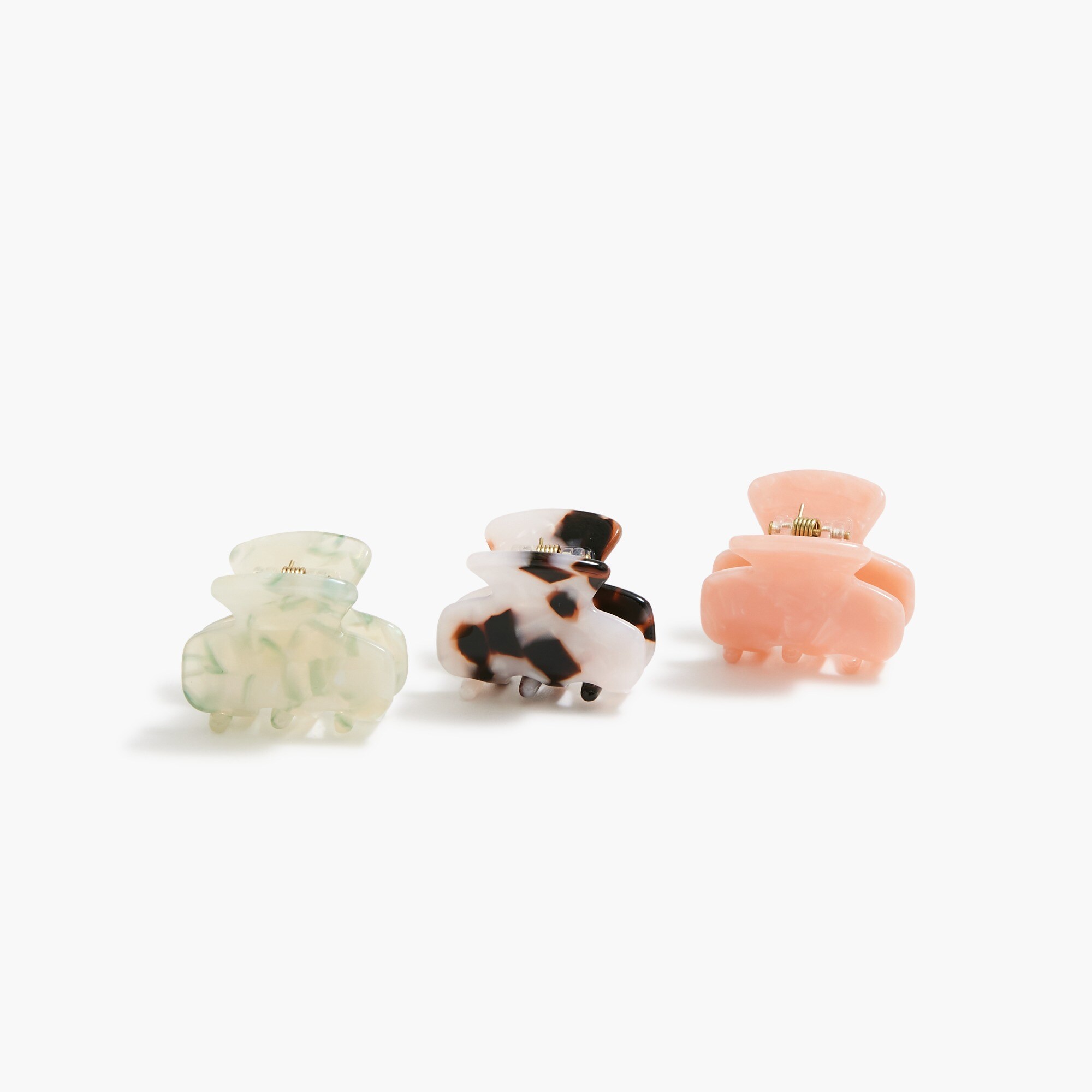 Tortoise claw hair clips set-of-three