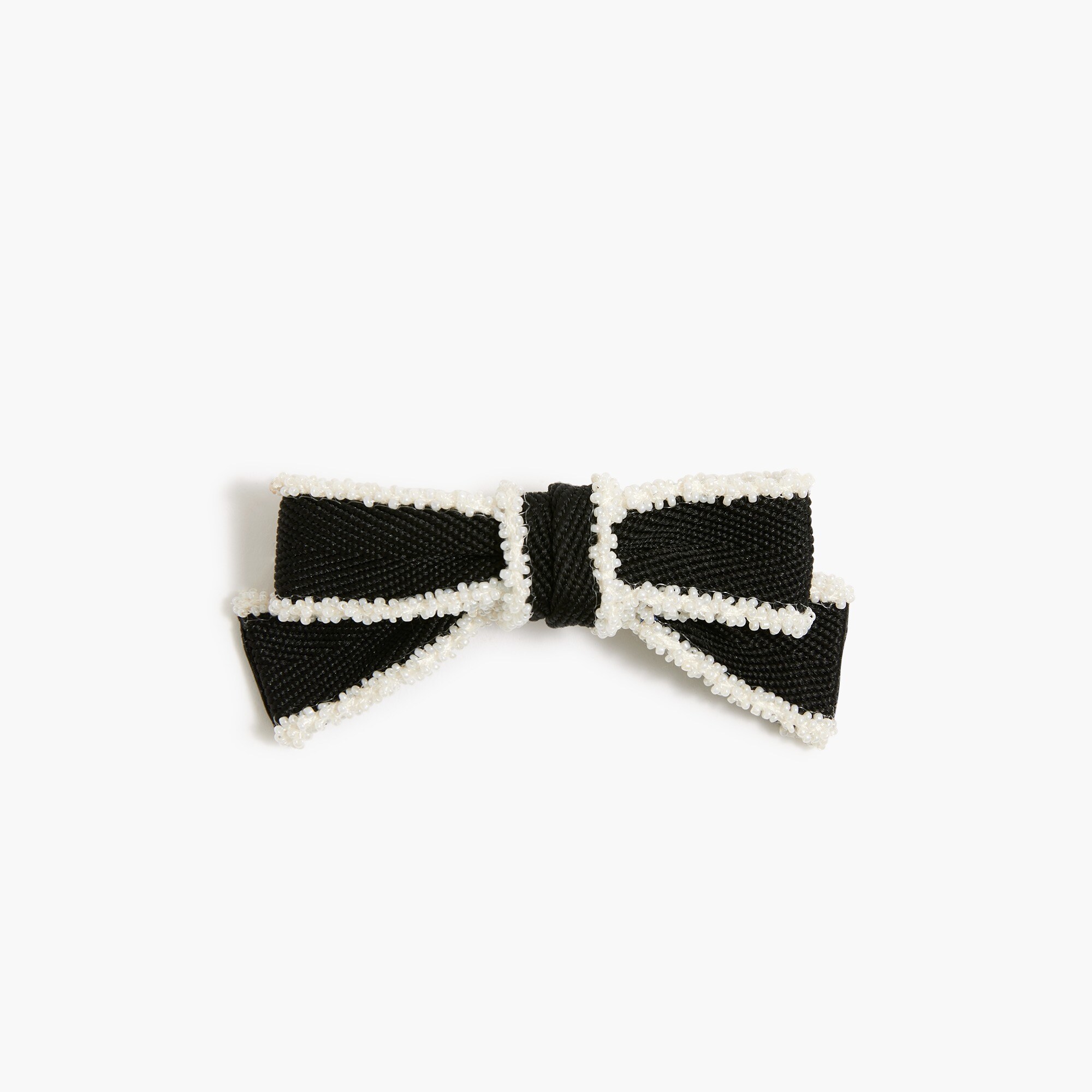 Pearl-lined bow hair barrette