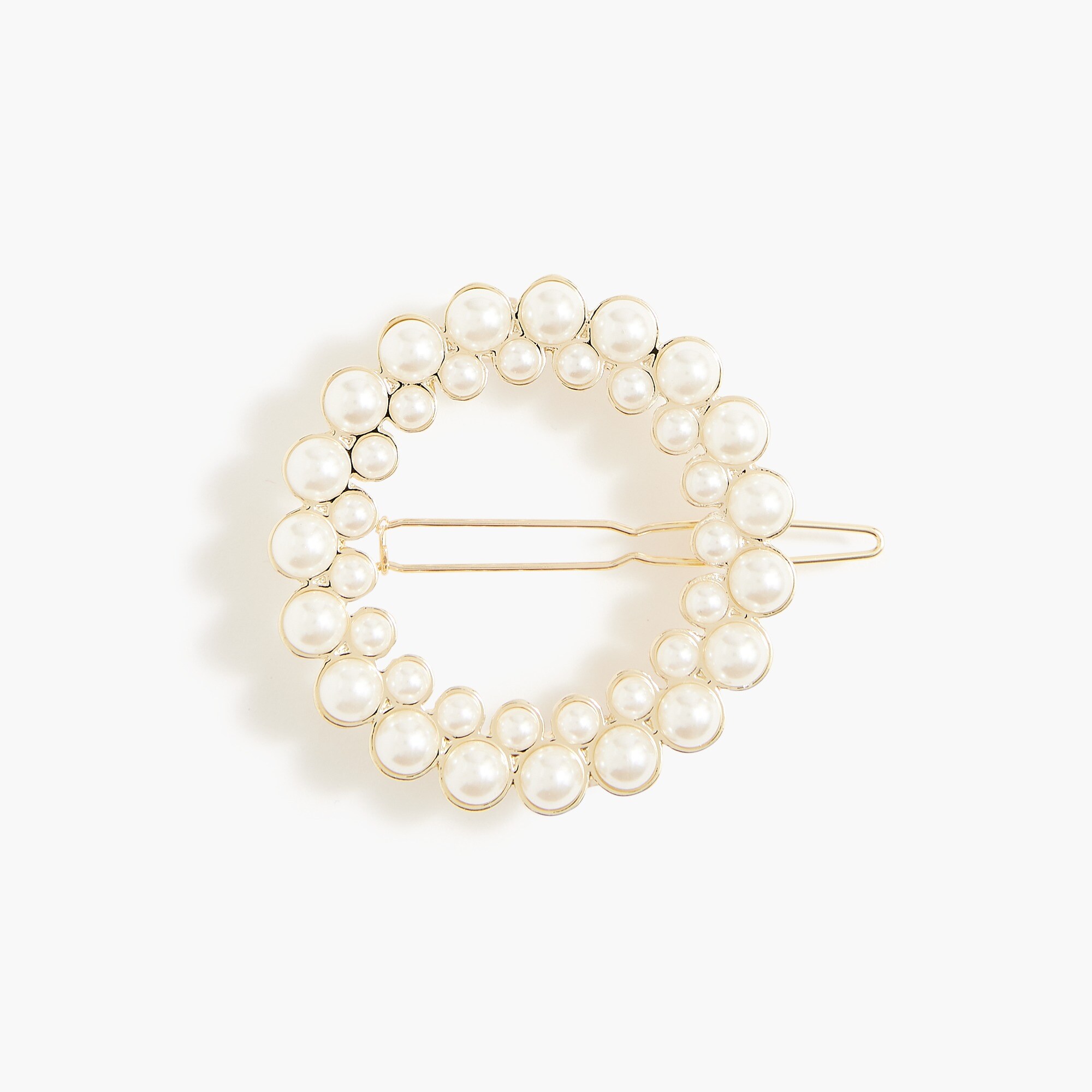 Pearl circle hair barrette