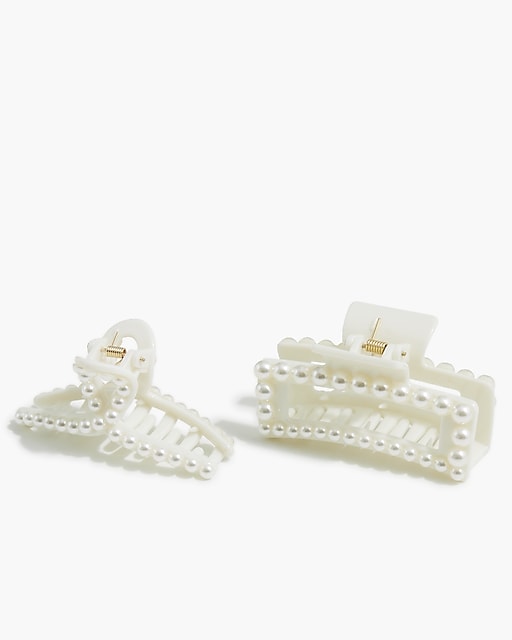 womens Pearl claw clips set