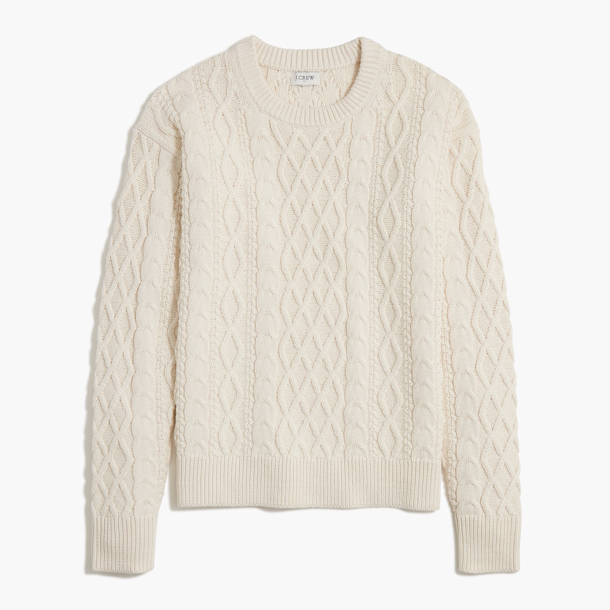Cable crewneck sweater