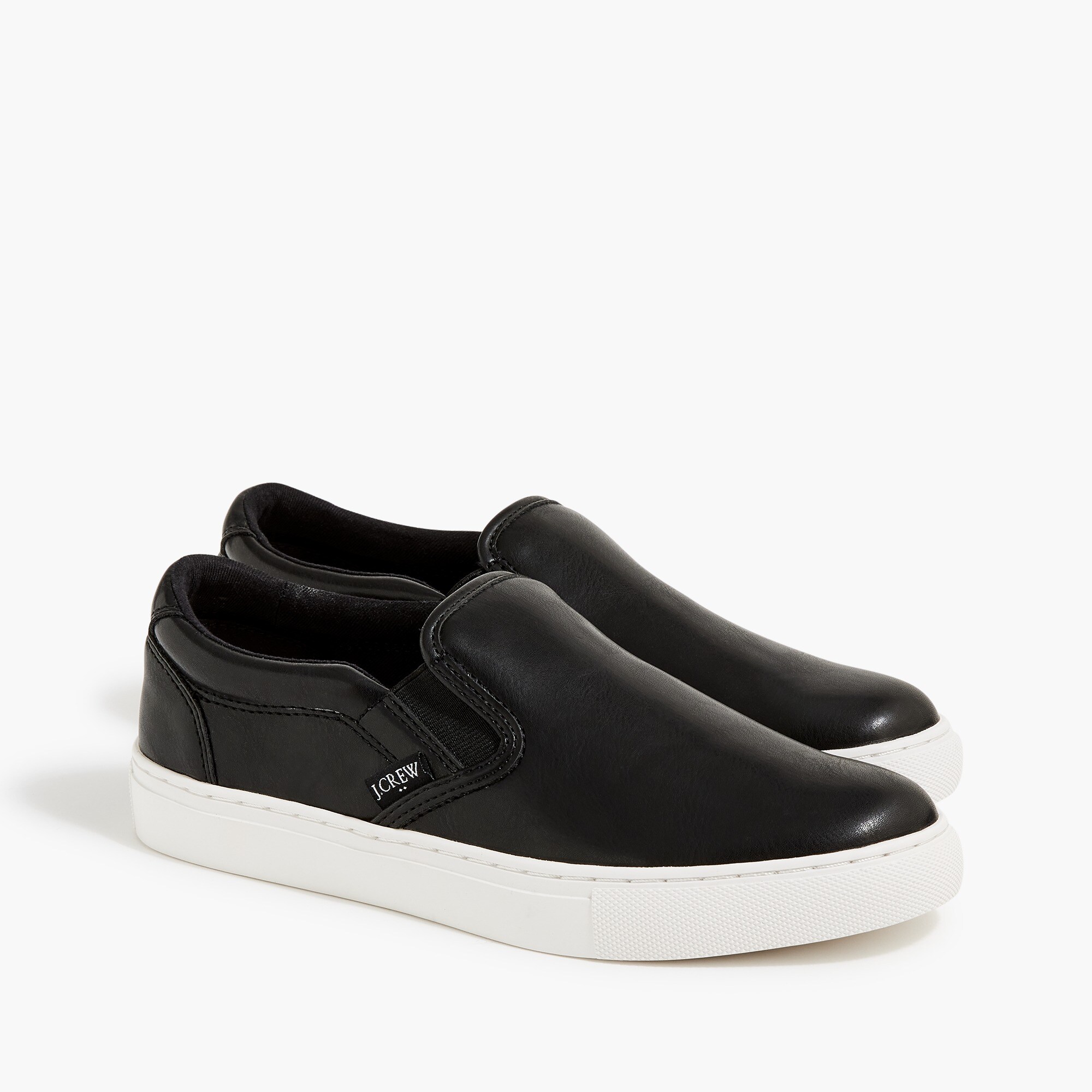 faux-leather slip-on sneakers for women