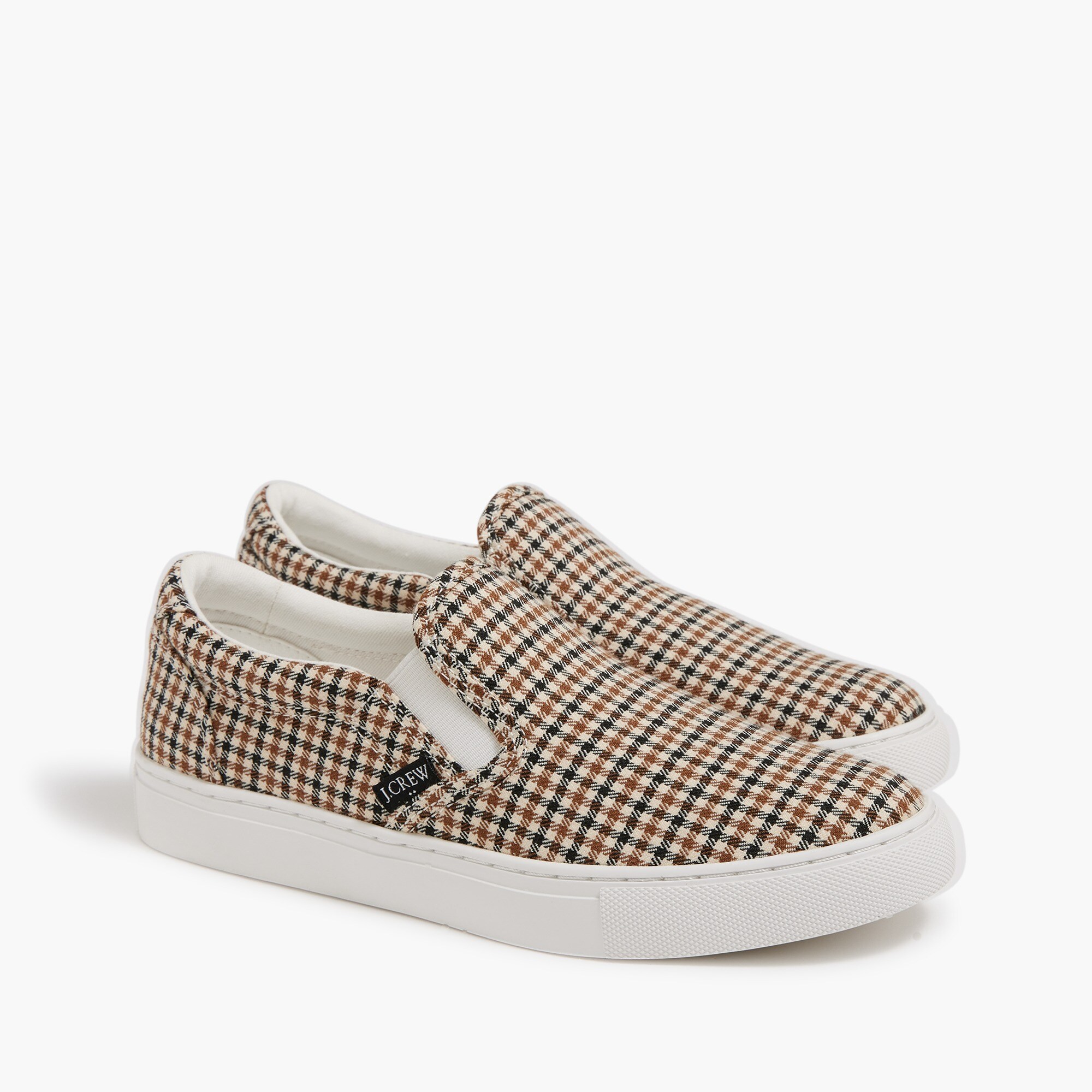 plaid slip-on sneakers for women