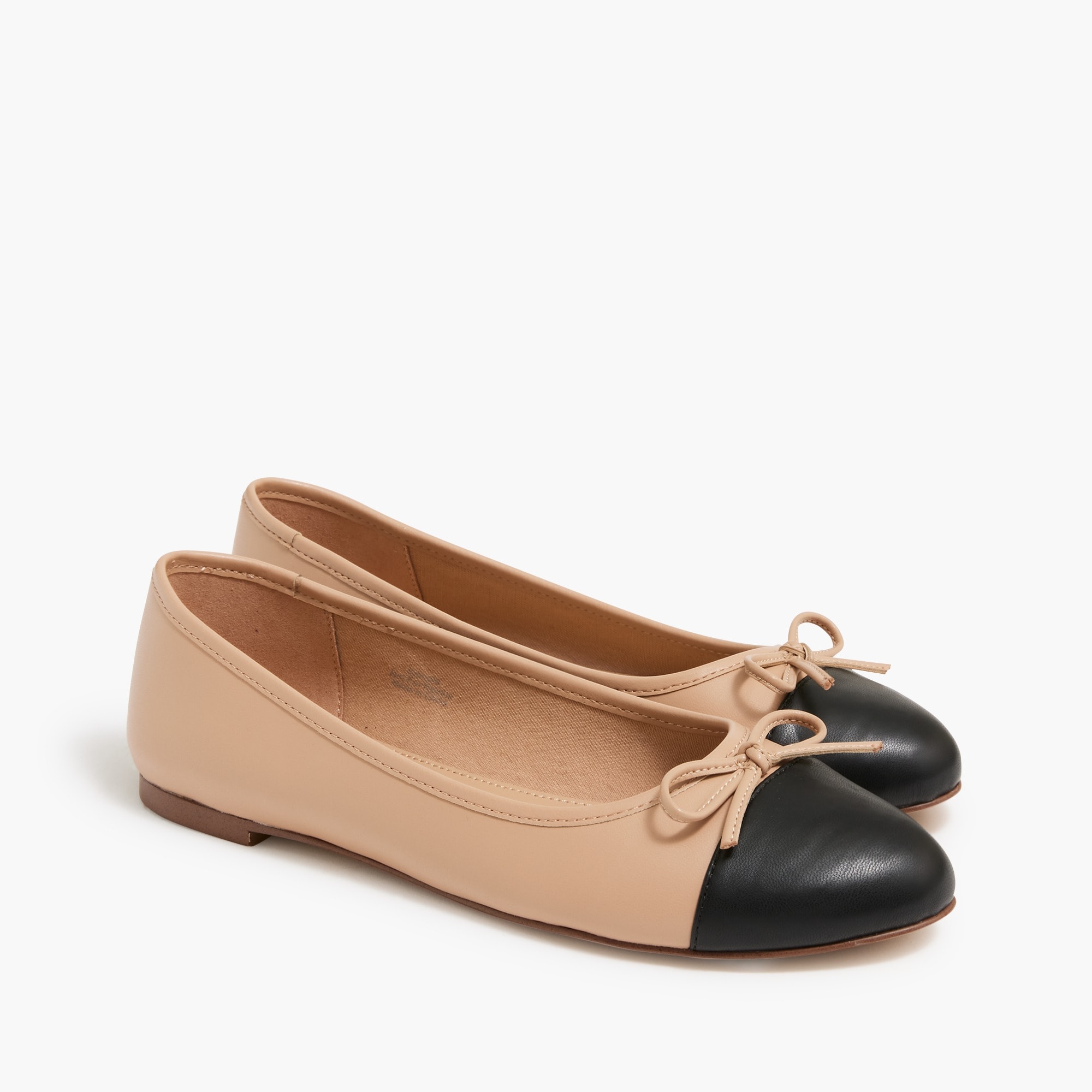 ballet flats with cap toe for women