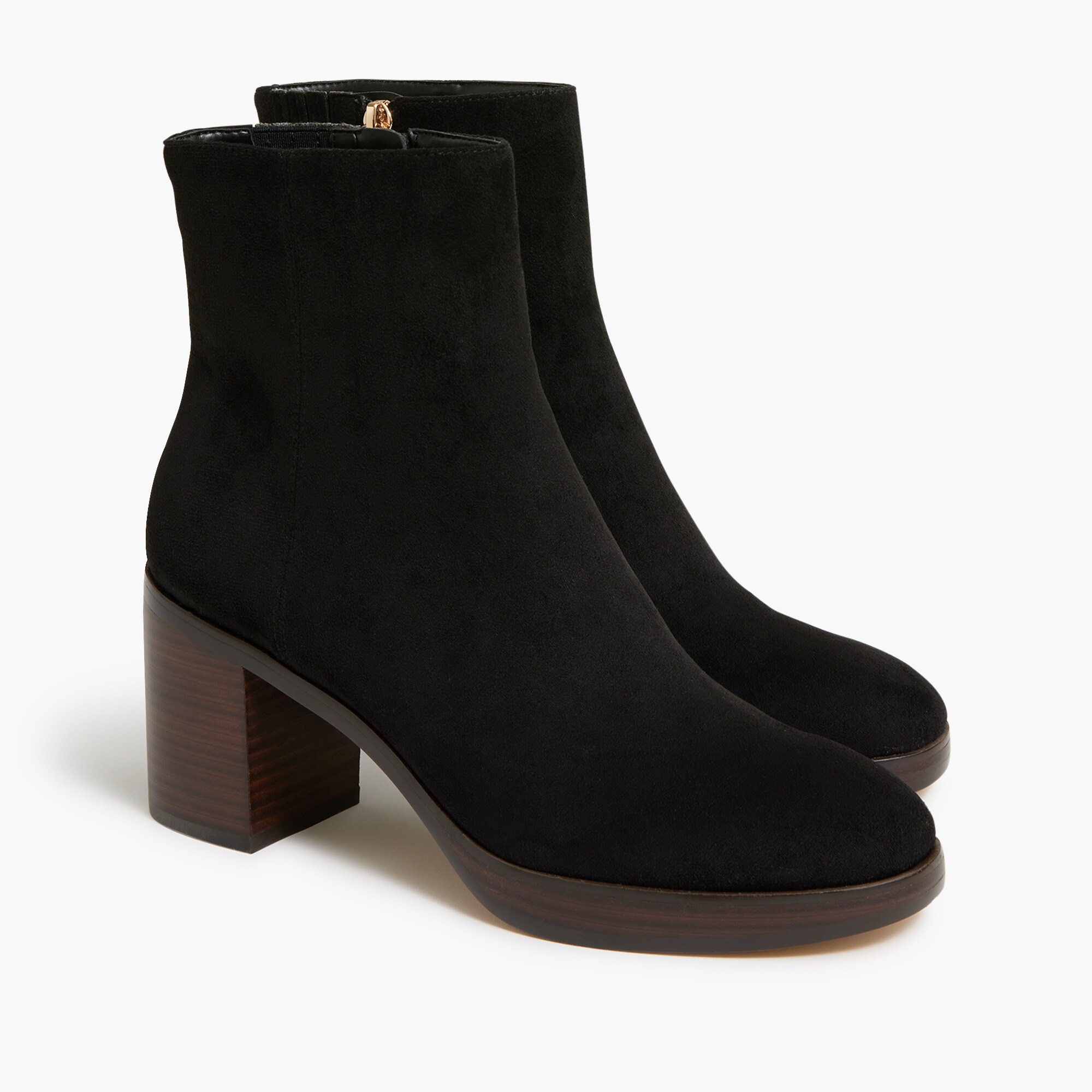 sueded platform boots for women
