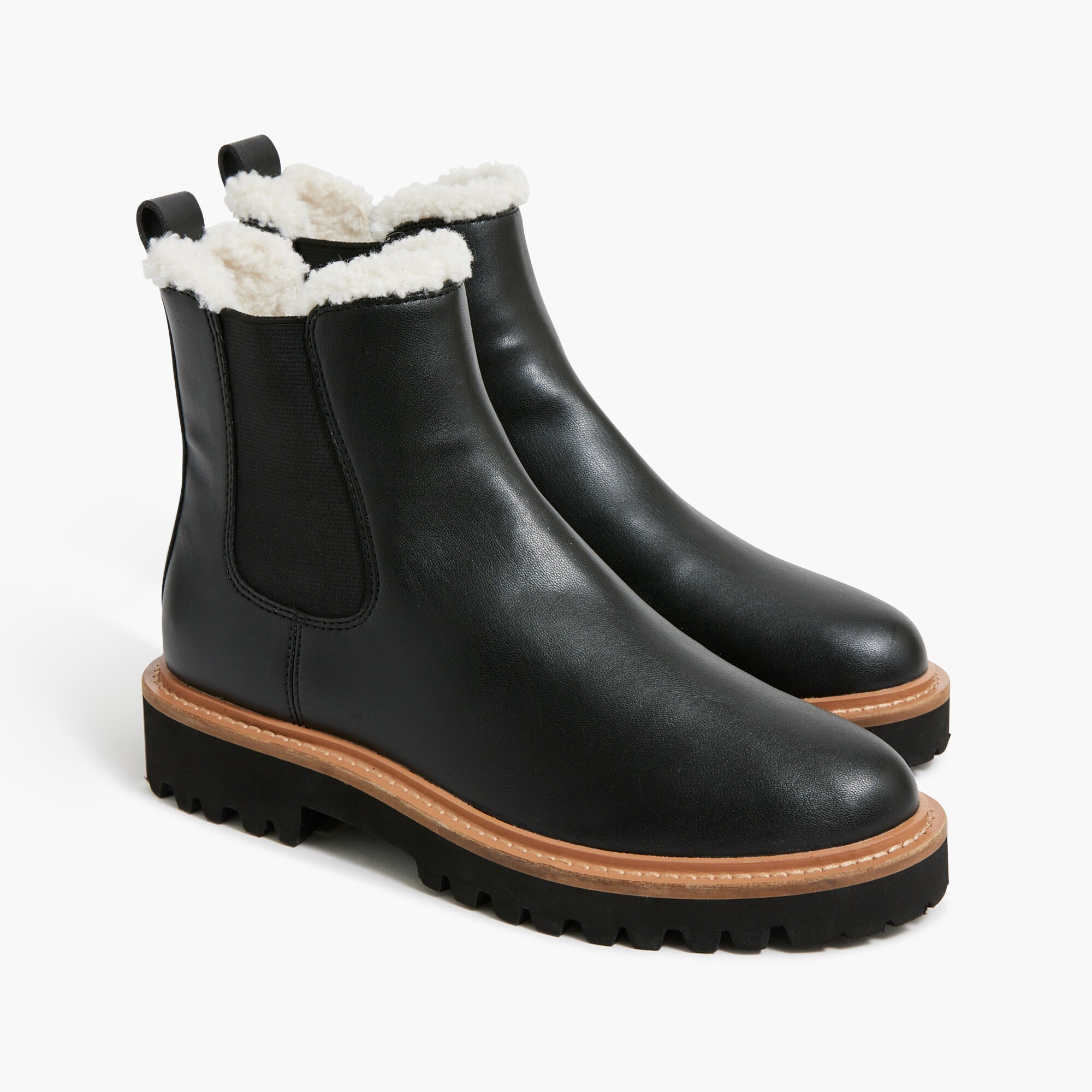 sherpa-lined chelsea boots for women
