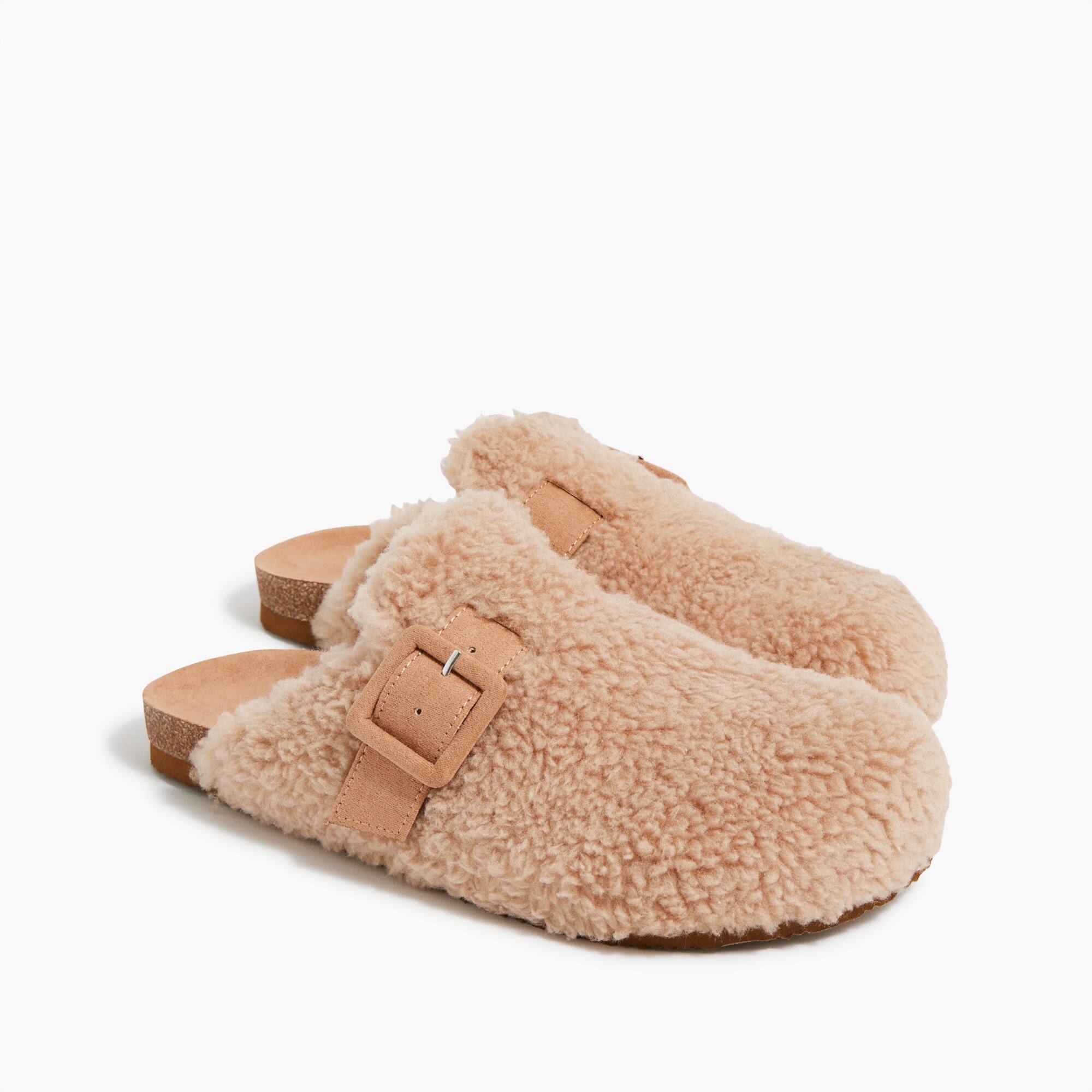 sherpa buckle clog slippers for women