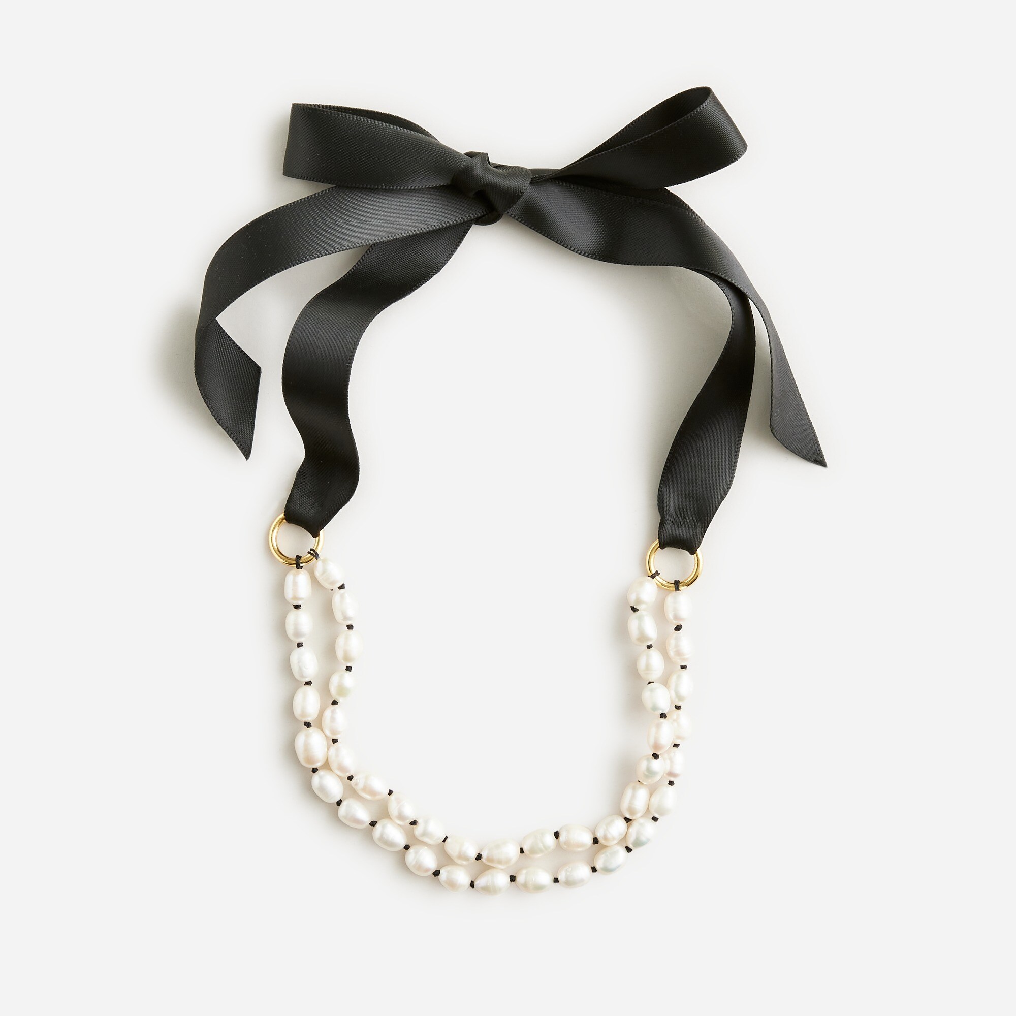 [PRIMAUTE] 2way☆black&white Ribbon Necklace White gold and diamond necklace | DAMIANI