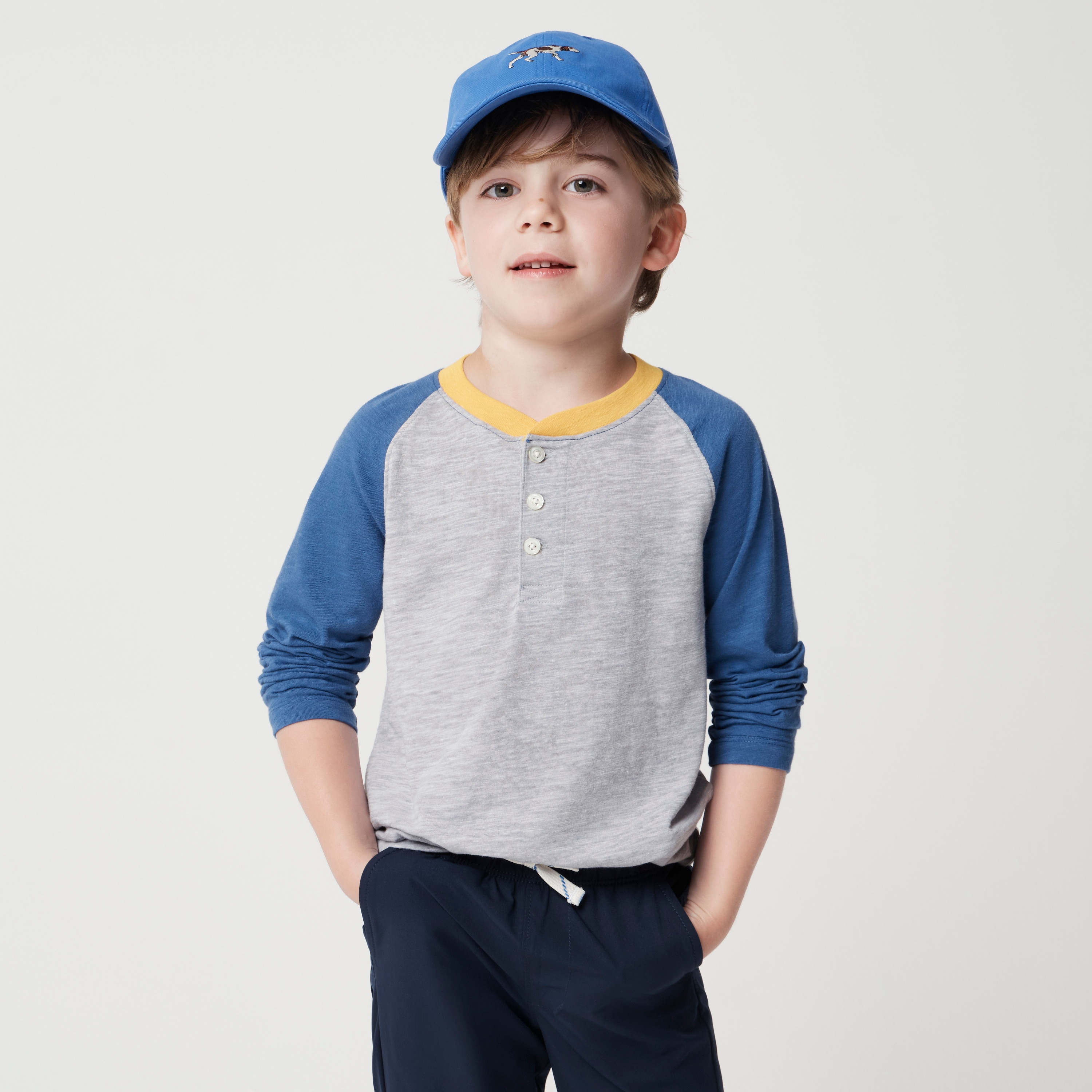 Boys' colorblock henley tee