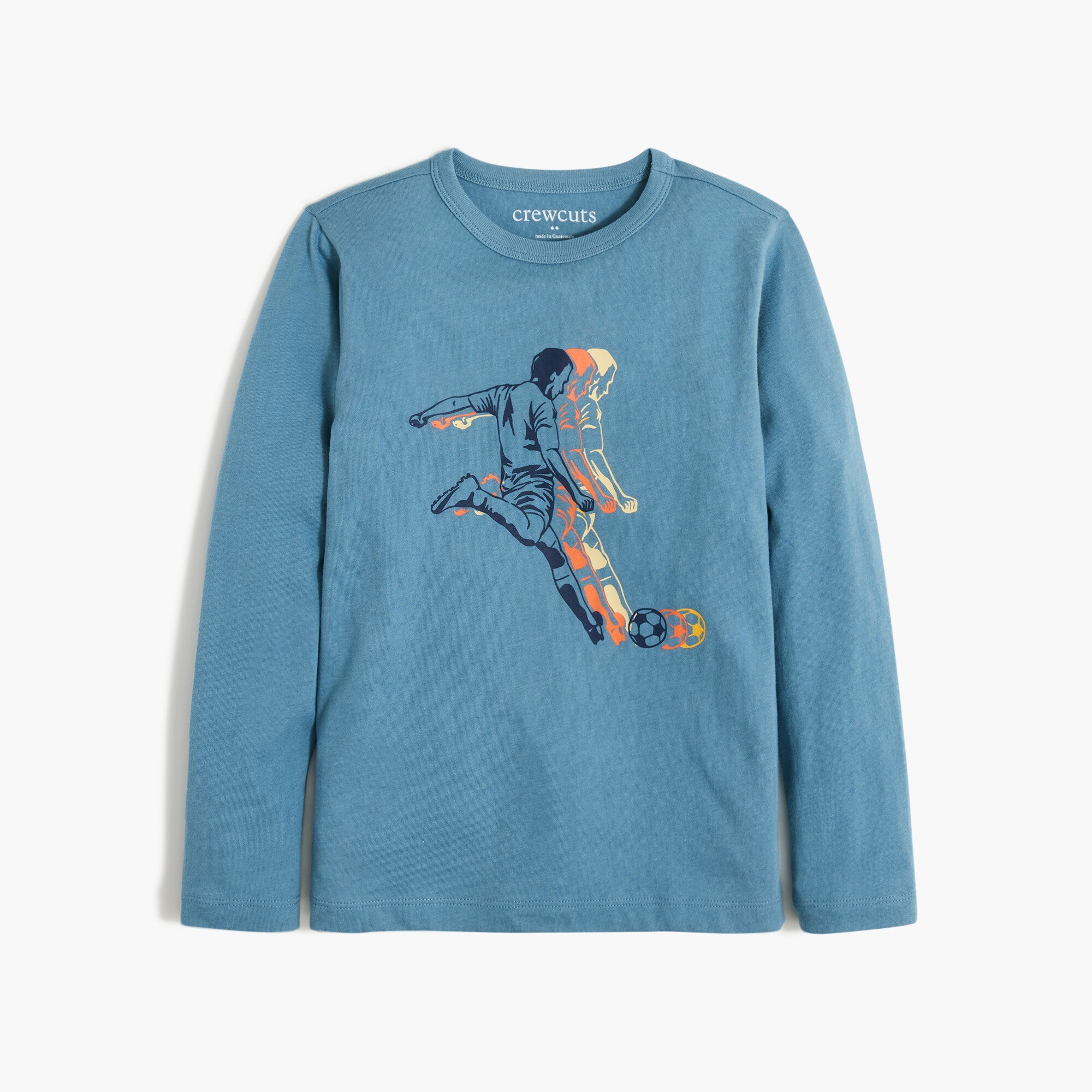 Boys' long-sleeve soccer graphic tee