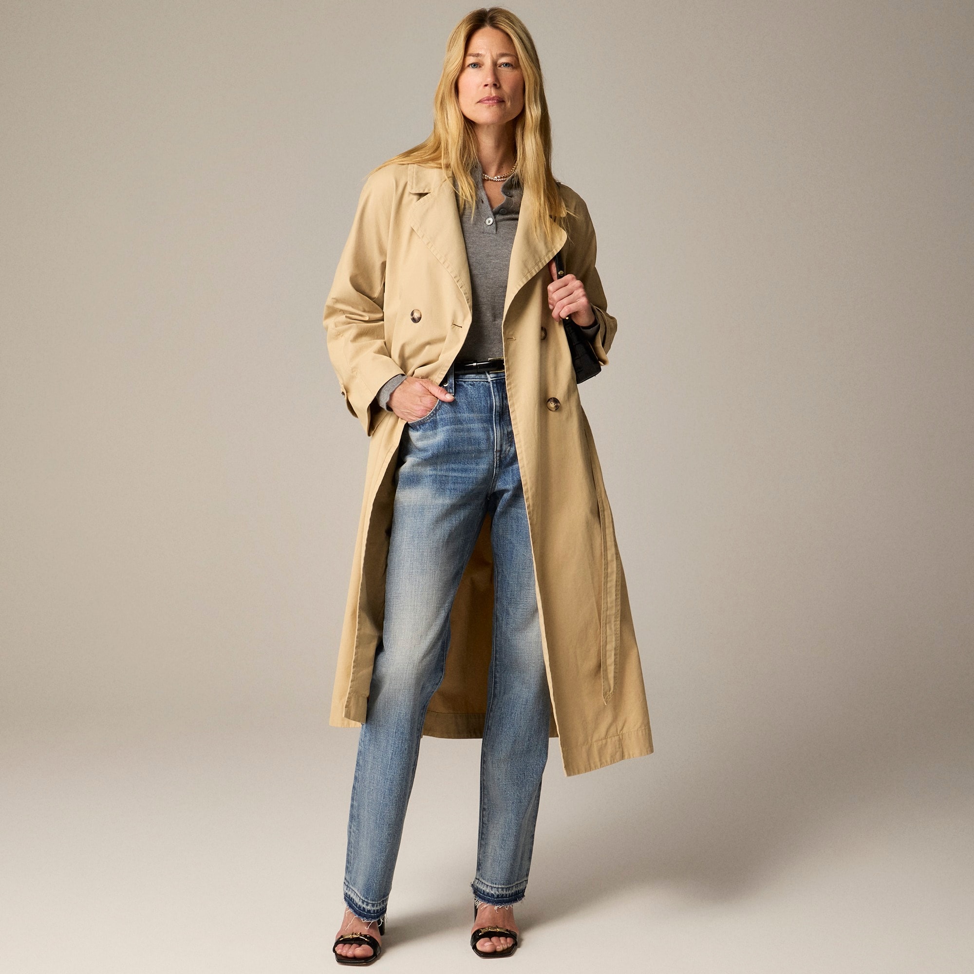 J.Crew: Relaxed Heritage Trench Coat In Chino For Women