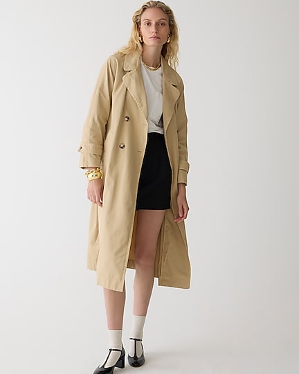 j.crew: relaxed heritage trench coat in chino for women