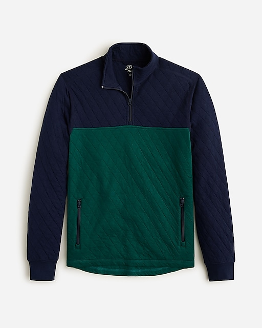  Quilted half-zip pullover in colorblock