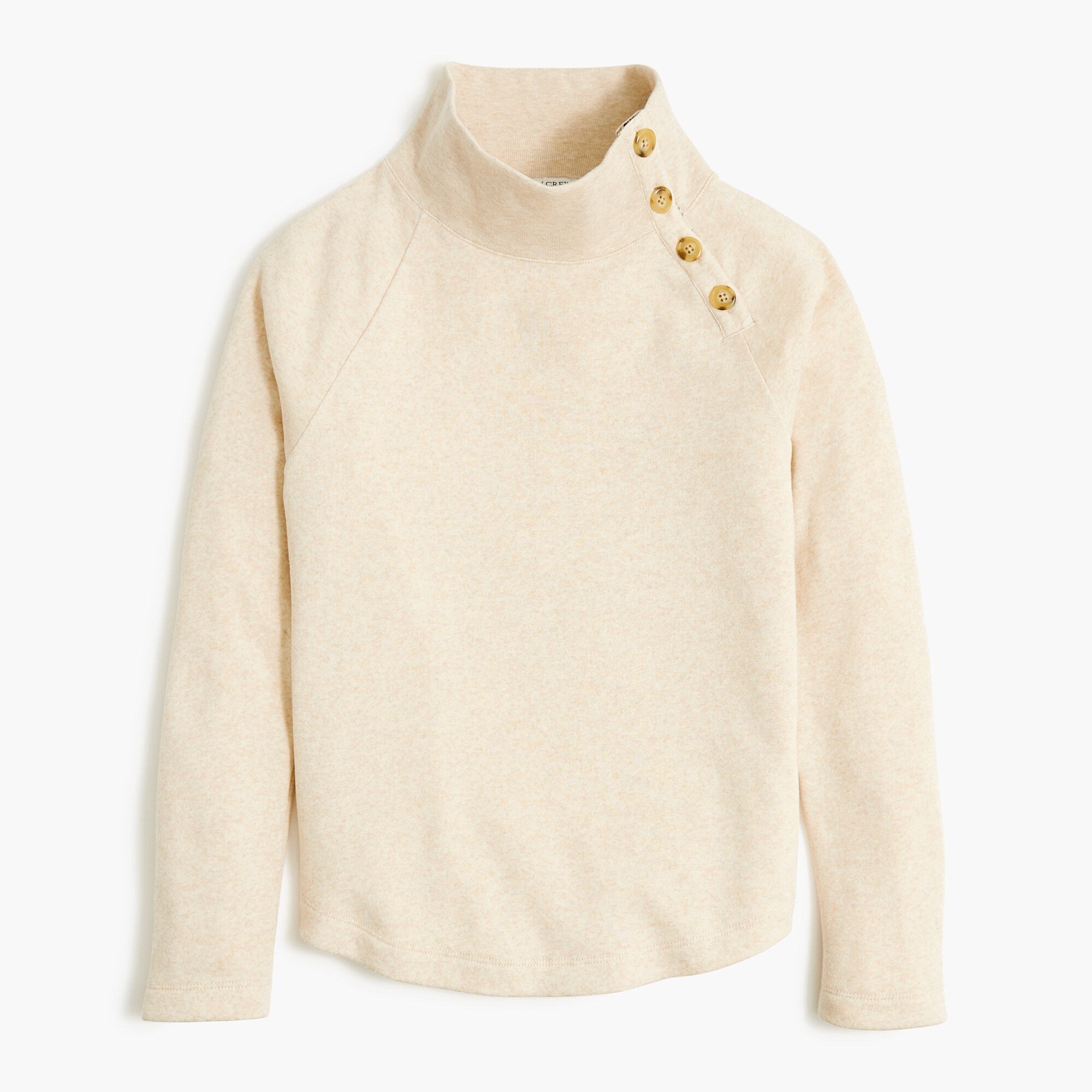Wide button-collar pullover sweatshirt