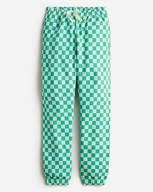 girls KID by crewcuts garment-dyed sweatpant in checkerboard print