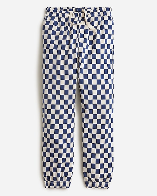  KID by Crewcuts garment-dyed sweatpant in checkerboard print