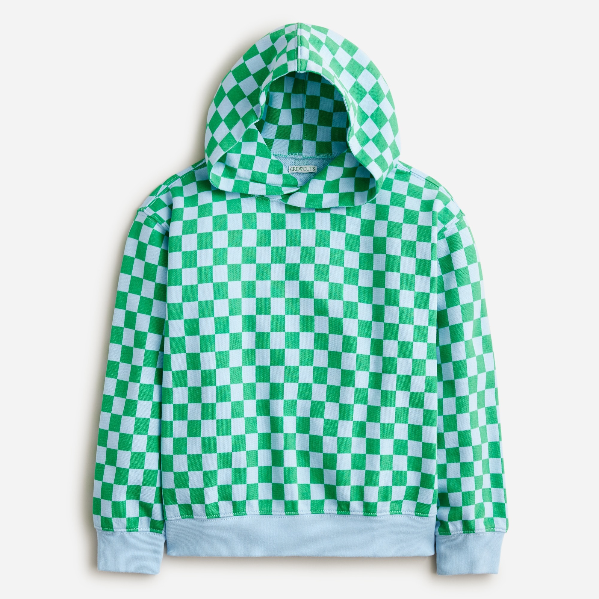 boys KID by crewcuts garment-dyed hoodie in checkerboard print
