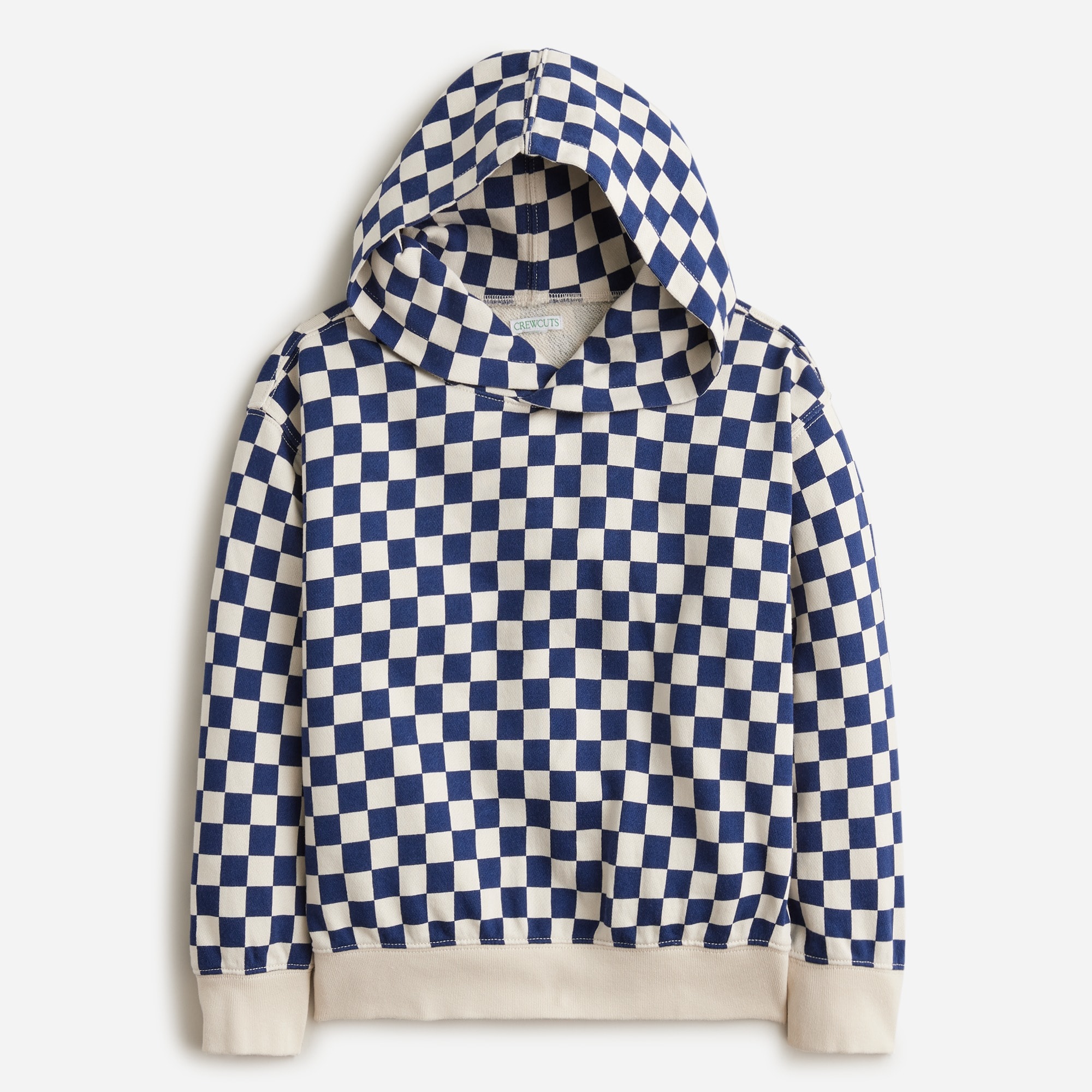J.Crew KID By Crewcuts Garment dyed Hoodie In Checkerboard Print For Boys