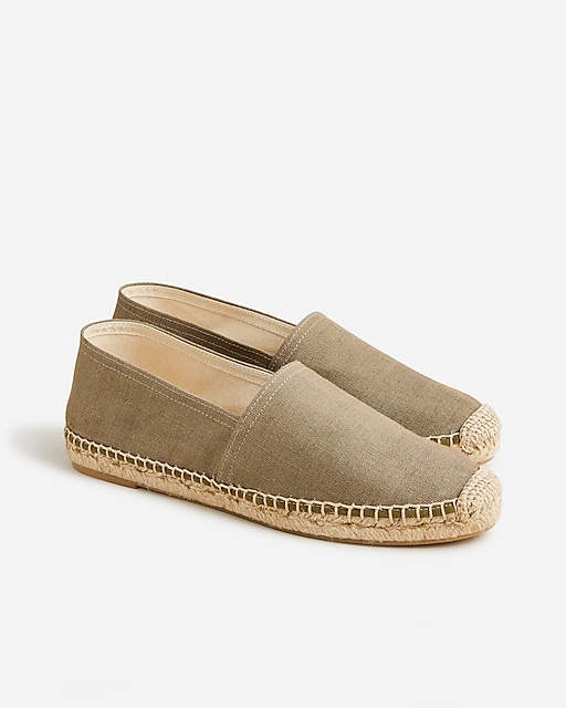 womens Made-in-Spain espadrille flats in linen