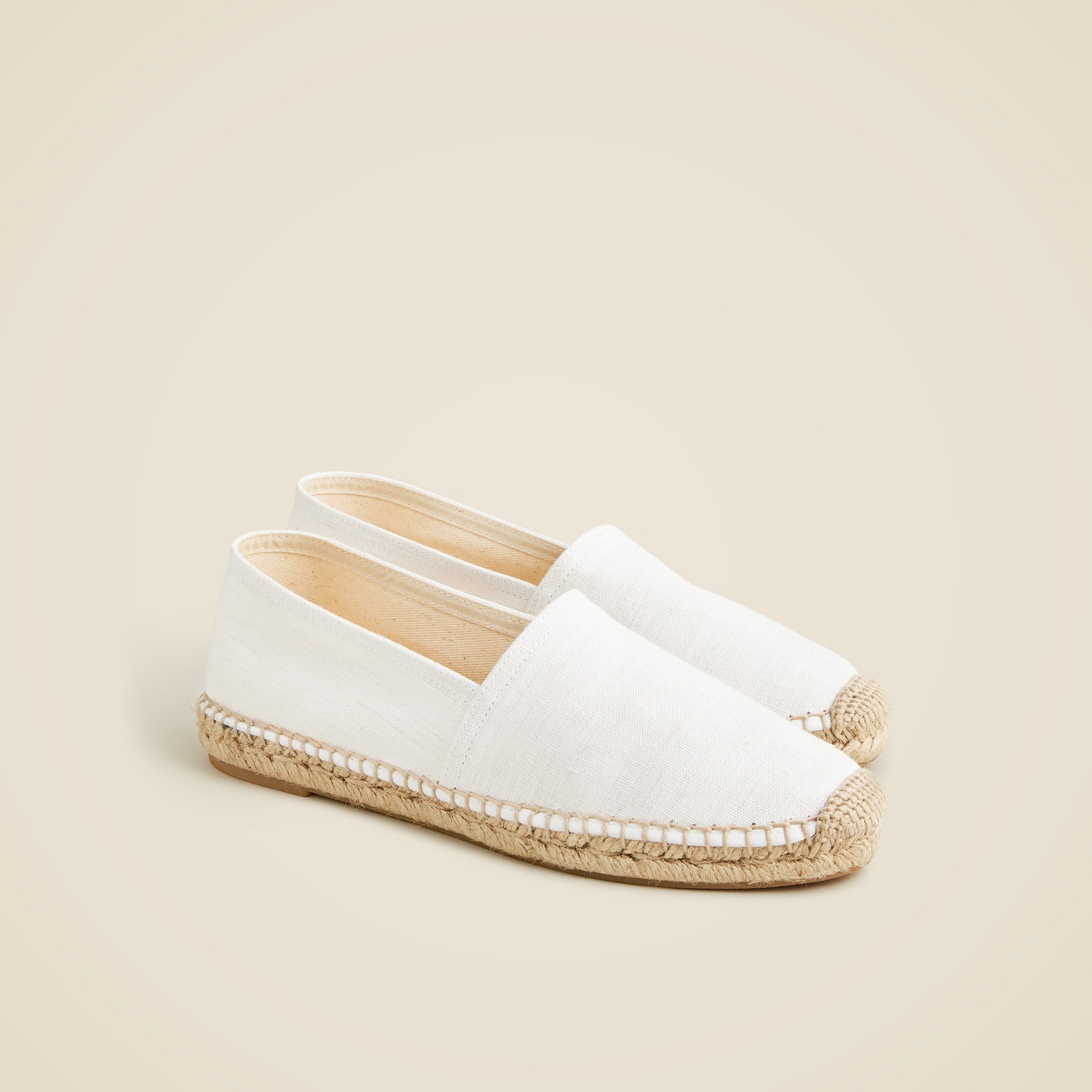 womens Made-in-Spain espadrille flats in linen