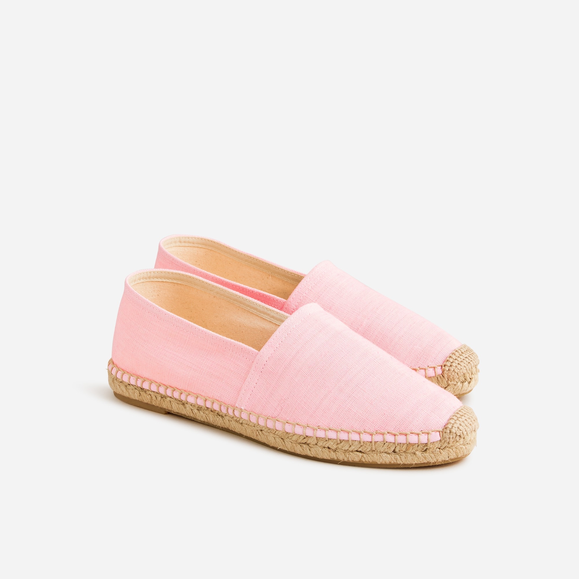 Made-in-Spain espadrille flats in linen